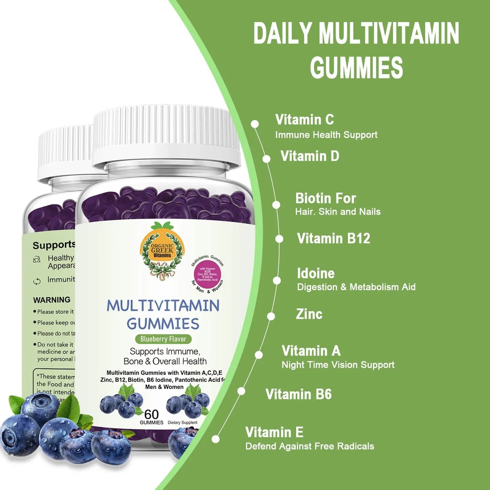 Organic Greek® Multivitamin Gummies with Vitamin A, C, D, E, Zinc, B12, Biotin, B6, Iodine, Pantothenic Acid for Men & Women Organic Greek buy supplements canada