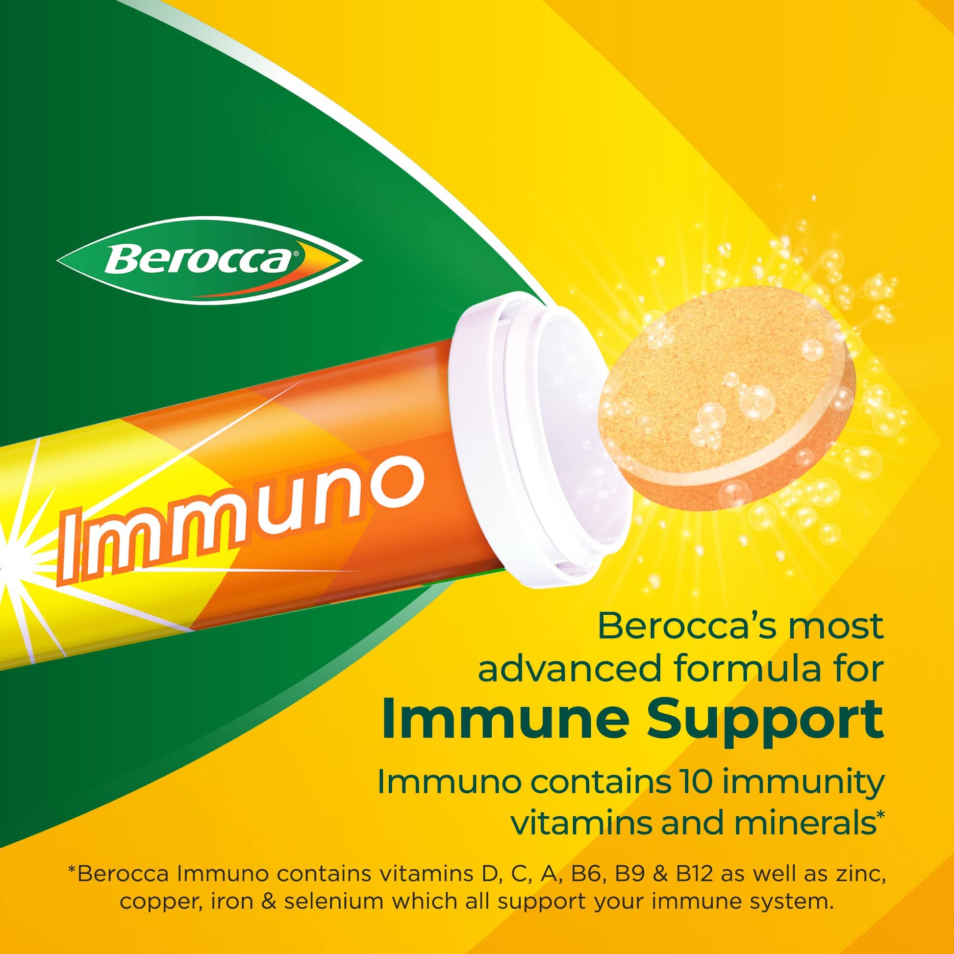 Berocca Immuno Effervescent Tablets, 11 Vitamins and Minerals, Including Vitamins D, C Berocca buy supplements canada