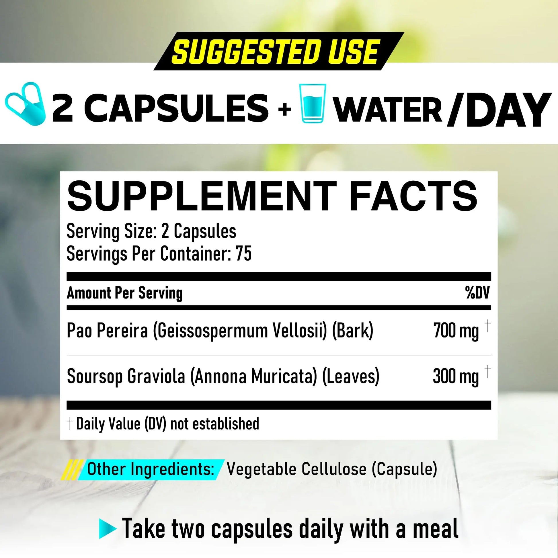 DEDICAD Pao Pereira Bark Extract and Graviola Soursop - 150 Capsules Supply DEDICAD buy supplements canada