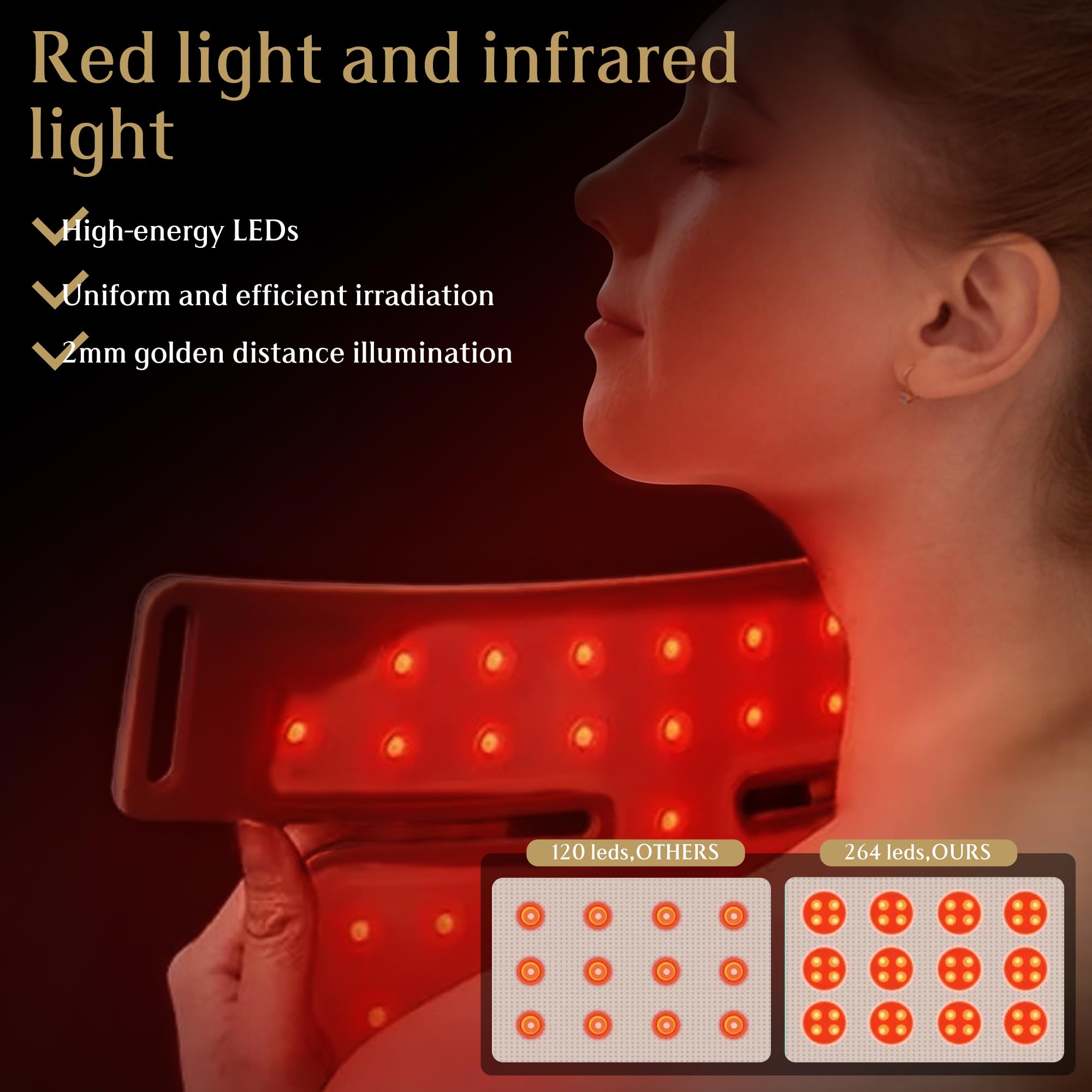 Upgraded Red Light Therapy Mask for Neck & Décolleté, 850 nm Wireless Infrared Light Therapy Suitable BUBLOC buy supplements canada
