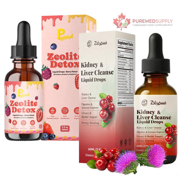 Zeolite Detox Drops for Kids & Kidney Cleanse Drops for Adults - Liquid Supplement Duo with Vitamins C B12 D3, Cranberry, Chanca Piedra, Milk Thistle & Herbal Blend - Mixed Berry & Cranberry Flavor, 6 Pavintrix buy supplements canada
