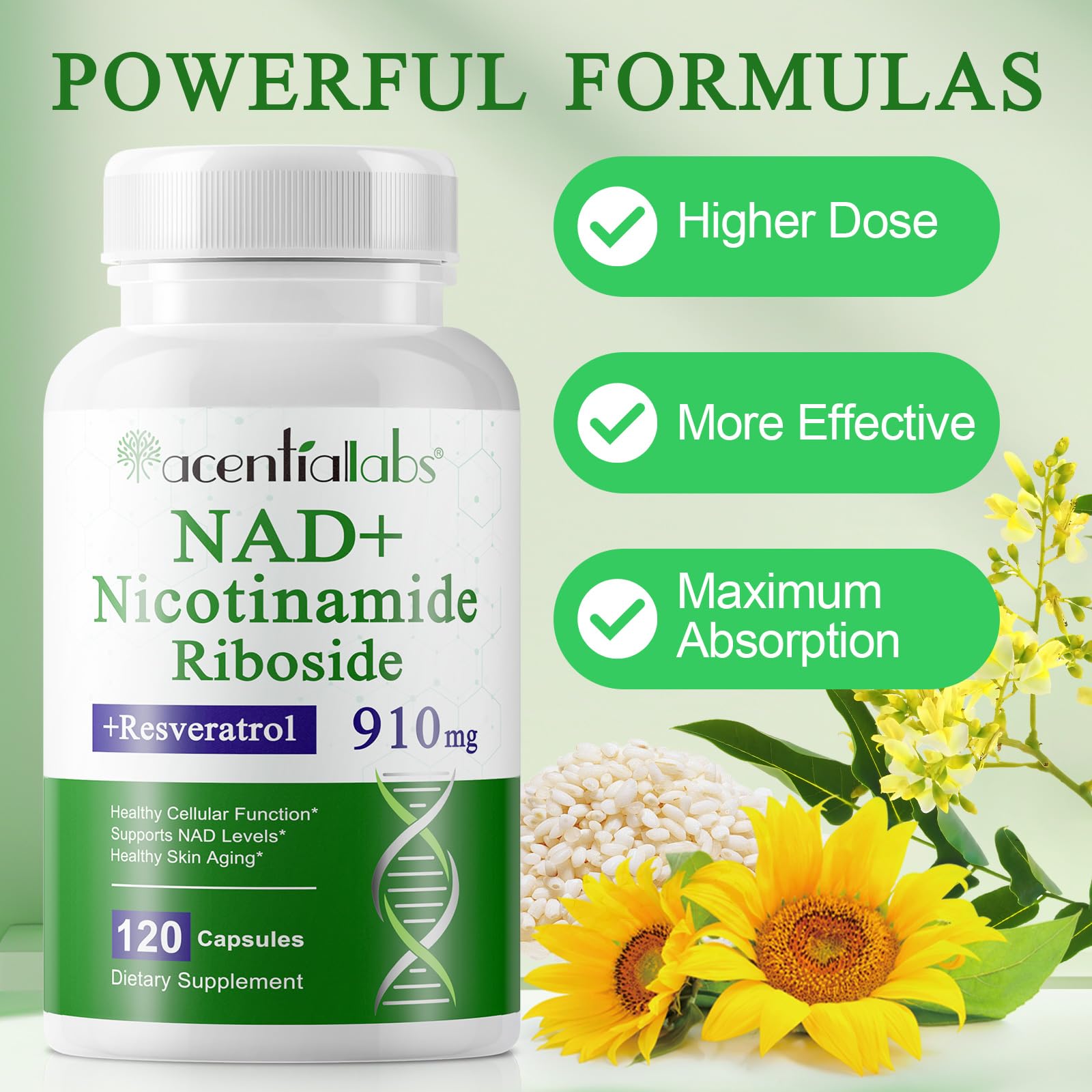 XINSZLIN NAD Supplement, NAD Nicotinamide Riboside Resveratrol 910mg, High Purity NAD Supplement for Healthy Cellular Function, Supports NAD Levels Healthy Skin Aging Dietary Supplement 120 Capsules XINSZLIN buy supplements canada