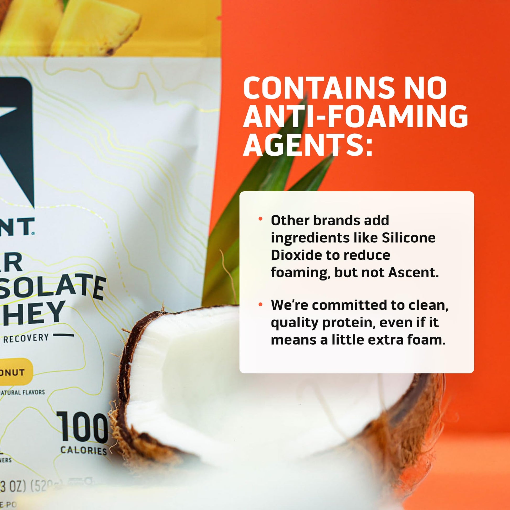 Ascent 100% Clear Whey Protein Powder - Post Workout Whey Protein Isolate, Zero Artificial Flavors & Sweeteners, Gluten Free, 5.5g BCAA, 2.1g Leucine, Essential Amino Acids, Pineapple Coconut, 20 Serv Ascent buy supplements canada