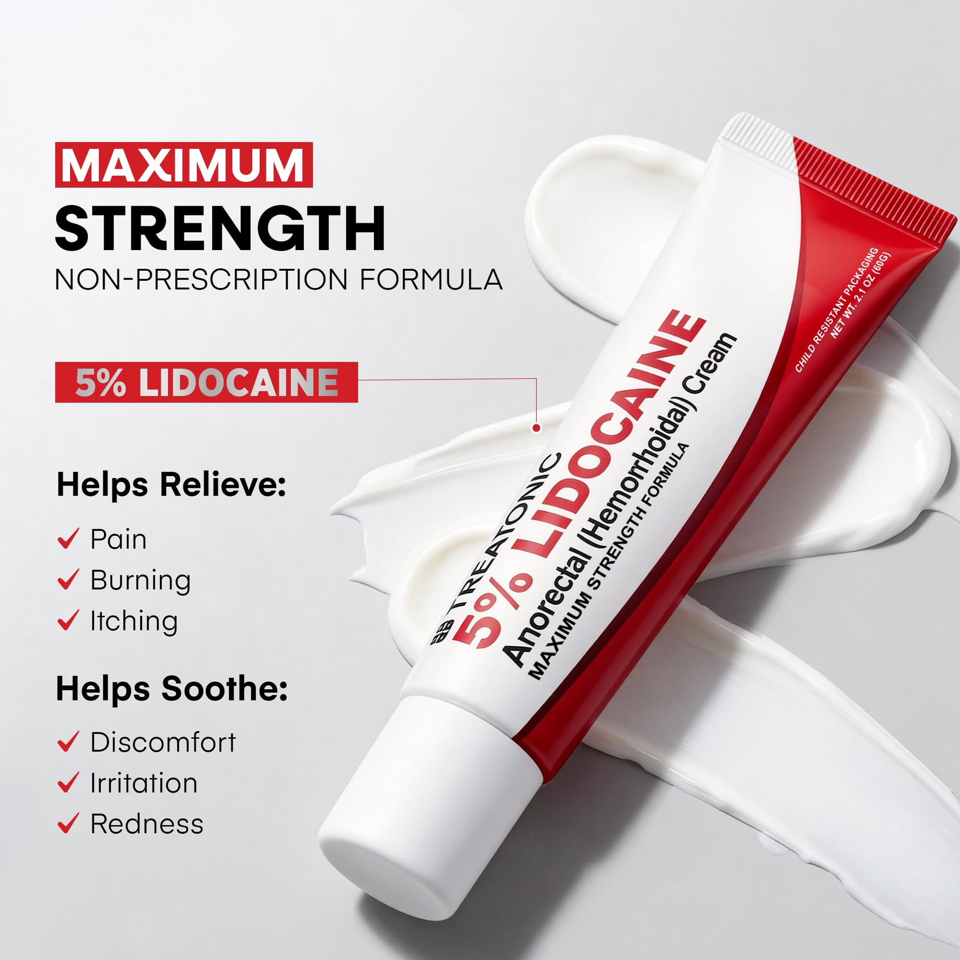 Treatonic 5% Lidocaine Numbing Cream: Lidocaine Cream for Pain Relief, Itching, Burning, Soreness, Hemorrhoid - Maximum Strength Topical Numb Cream - Fast Acting & Long Lasting Numbing Cream - 4.2 oz Treatonic buy supplements canada