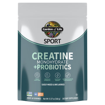 Creatine Monohydrate Powder for Women and Men by Garden of Life, Micronized Pre Workout with Probiotics for Muscle, Strength, Performance, Sport Amino Energy, Garden of Life buy supplements canada