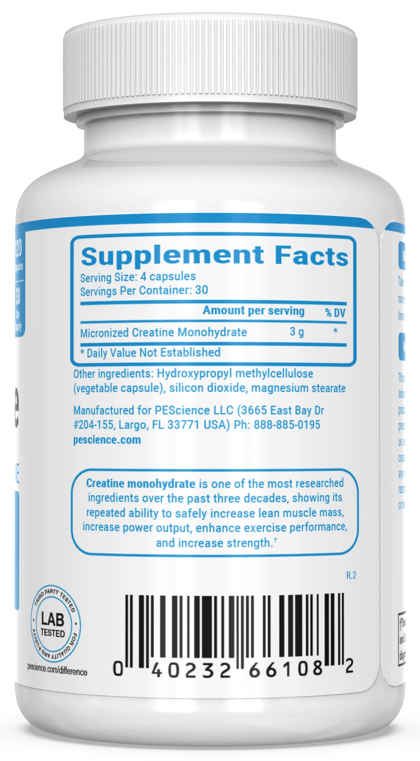 PEScience TruCreatine Creatine Pills, Easy-to-Take Creapure Creatine Capsules, Monohydrate, for Men & Women, Supports Muscle Growth, Strength & Recovery, Cognition, 3g Per Serving, 120 Capsules PEScience buy supplements canada