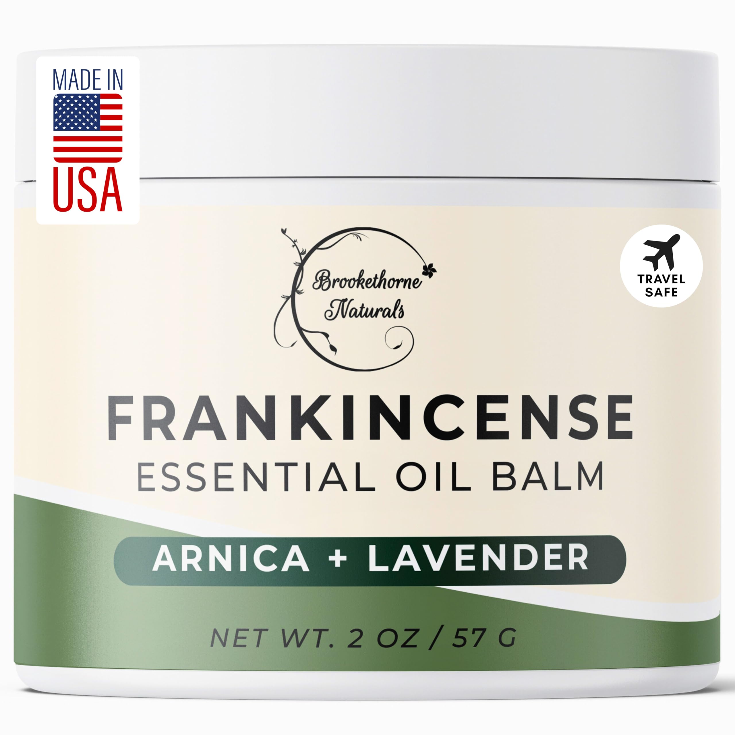 Brookethorne Naturals Frankincense Balm | Frankincense Essential Oil Balm for Skin Hydration | Soothing Muscle & Joint Support | Boswellia Extract, Arnica Montana, Castor Oil & Lavender 2oz Brookethorne Naturals buy supplements canada