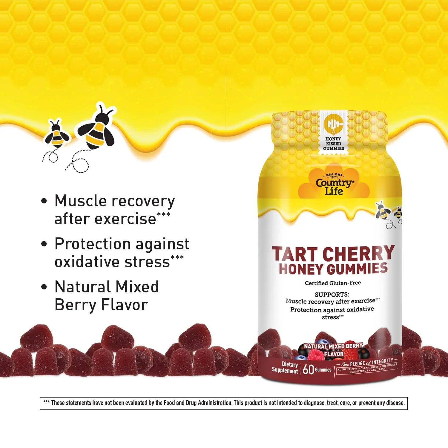 Country Life® Tart Cherry & Adult Multivitamin Honey Gummies - Bundle - Non-GMO - Certified Gluten Free Country Life buy supplements canada