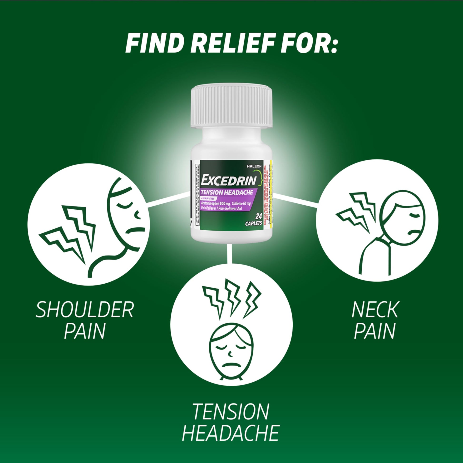 Excedrin Tension Headache Relief Caplets Without Aspirin for Head, Neck and Shoulder Pain Relief - 100 Count Excedrin buy supplements canada