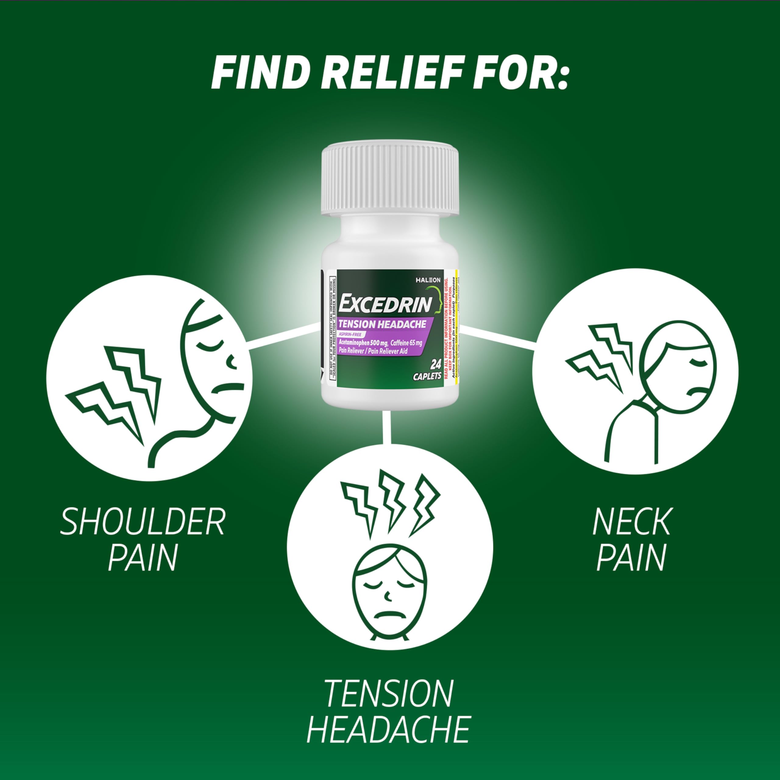 Excedrin Tension Headache Relief Caplets Without Aspirin for Head, Neck and Shoulder Pain Relief - 100 Count Excedrin buy supplements canada
