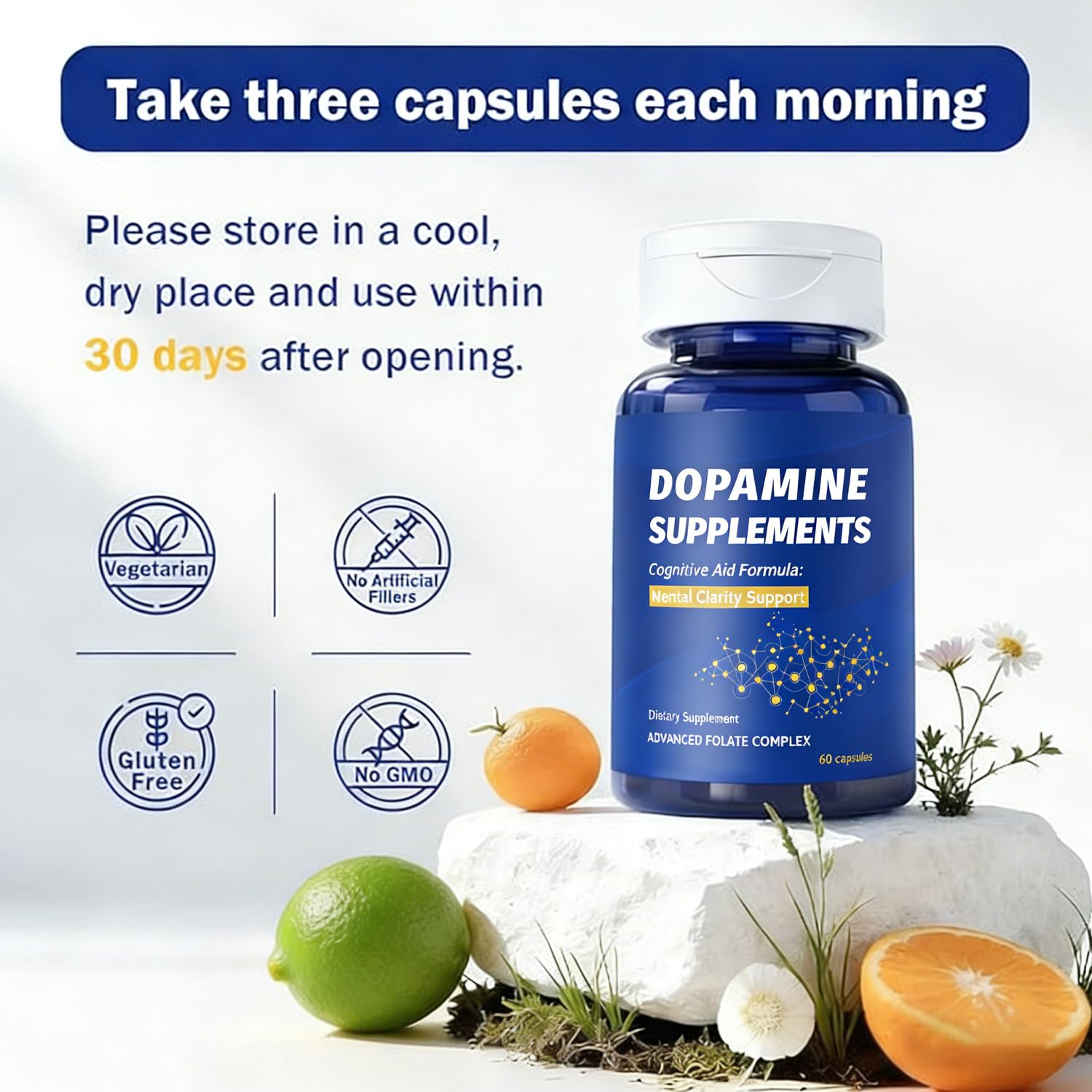 Dopamine Brain Supplement with L-Tyrosine 650mg | Cognitive Function, Focus & Mood Support | Neurotransmitter & Mental Energy Booster | 60 Capsules FW ZONE buy supplements canada
