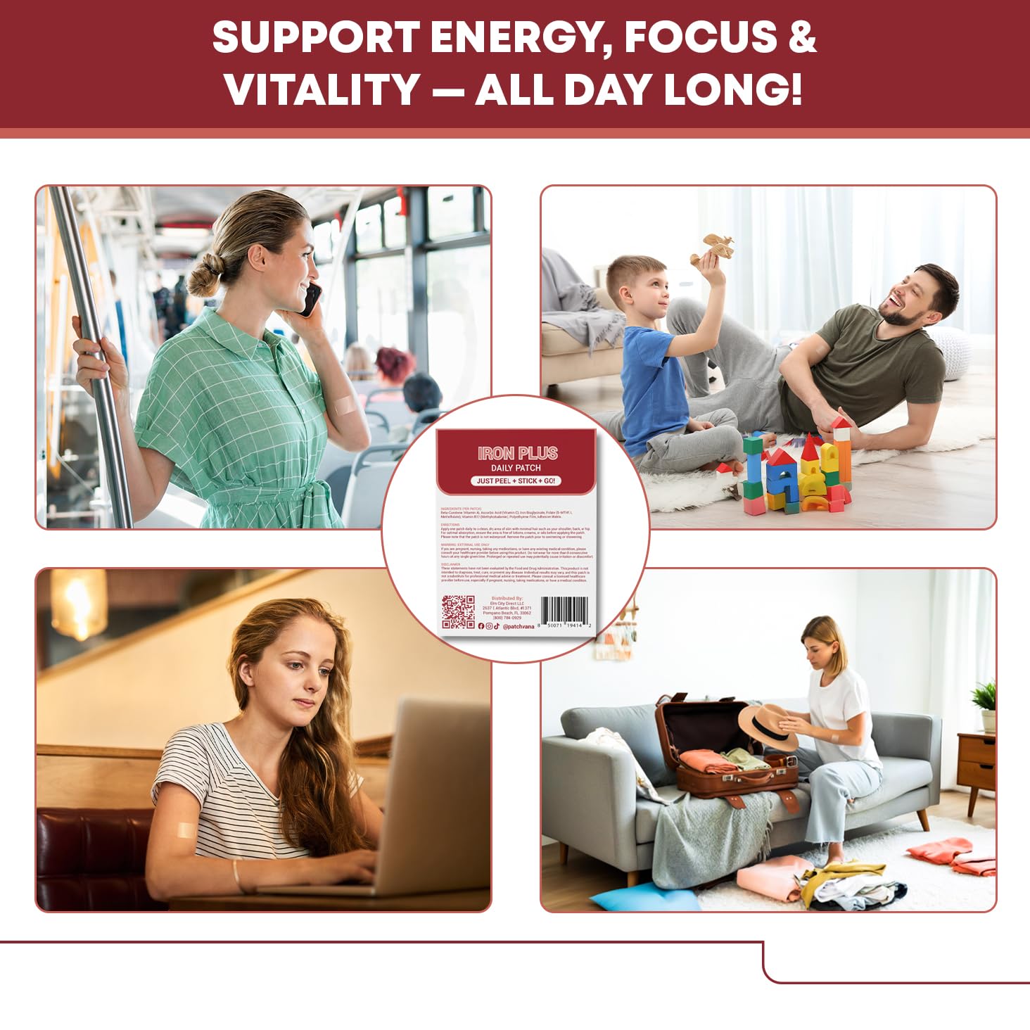 Patchvana Iron Plus Patch for Women & Men, 1 Month Supply, 30 Patches Patchvana buy supplements canada