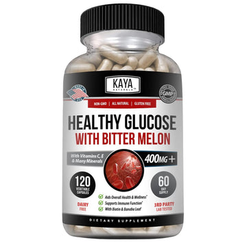 Kaya Naturals Healthy Gluco with Bittermelon Supplement | Support Healthy Levels and Function, 20 Herbs Vitamins and Minerals, Alpha Lipoic Acide, Cinnamon, Vitamin C & E, Non-GMO (120 Count) Kaya Naturals buy supplements canada