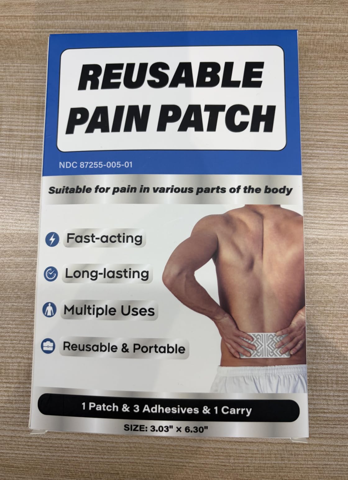 Teemofe Reusable Pain Patch, for Sore Muscle Relief - Pain Relief Patches for Back, Foot, Knee, Neck & More, Easy Adhesive Application, Fast Acting - Includes 1 Patch, 3 Adhesives&1 Carry Case-0327-1 Teemofe buy supplements canada