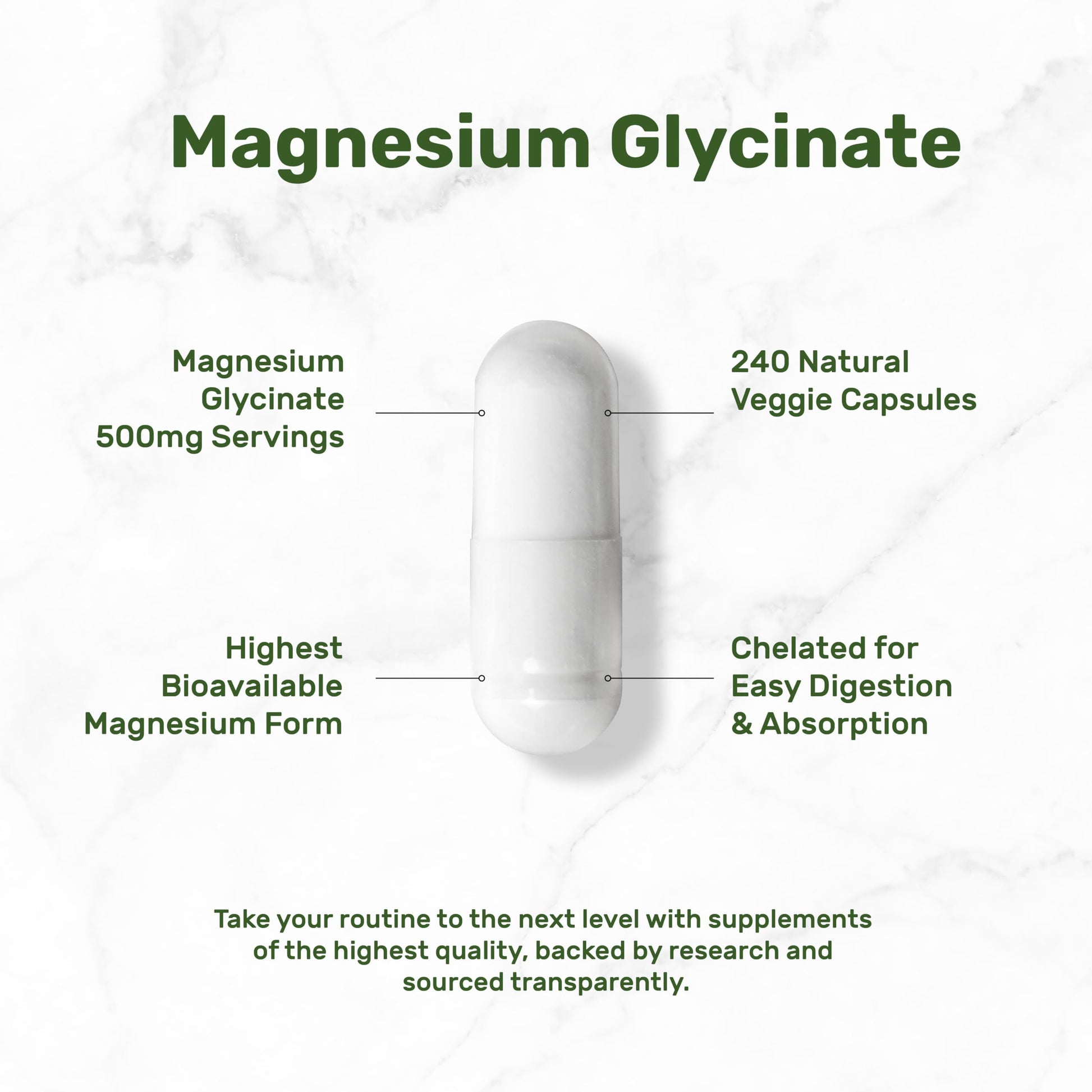 Deal Supplement Magnesium Glycinate 500mg, 240 Veggie Capsules | 100% Chelated for Easy Absorption | Essential Mineral Supplement | Non-GMO, Gluten-Free DEAL SUPPLEMENT buy supplements canada