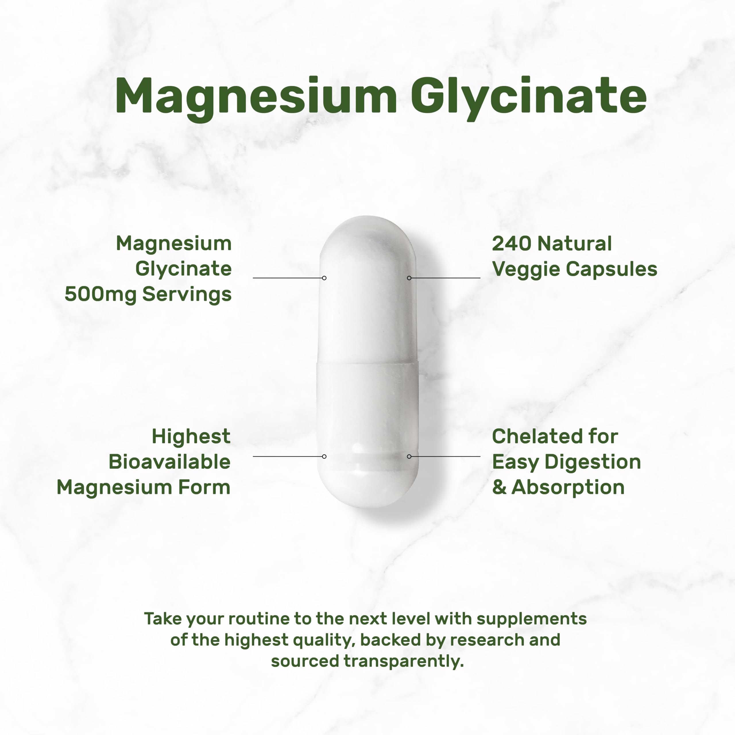 Deal Supplement Magnesium Glycinate 500mg, 240 Veggie Capsules | 100% Chelated for Easy Absorption | Essential Mineral Supplement | Non-GMO, Gluten-Free DEAL SUPPLEMENT buy supplements canada