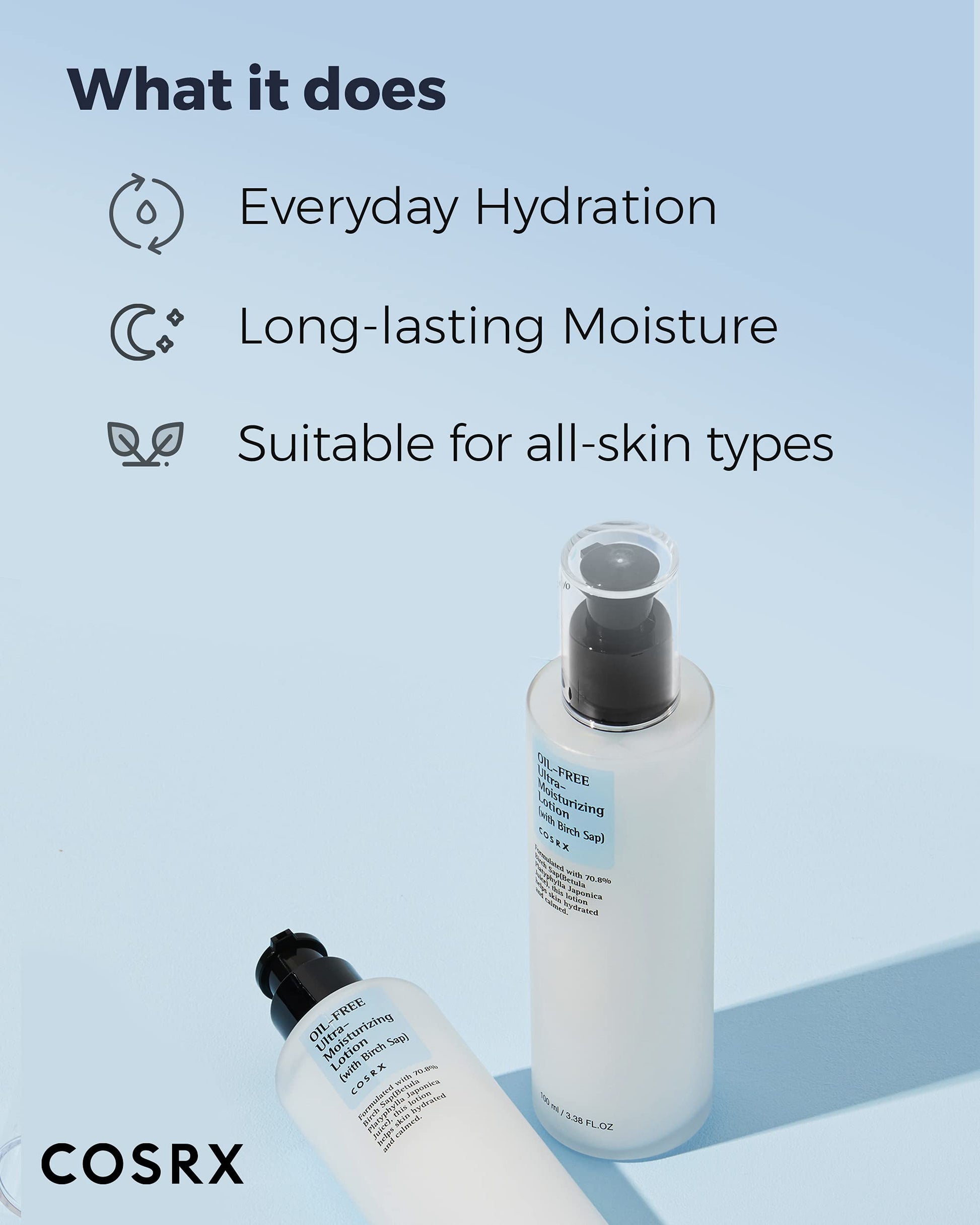 COSRX Oil Free Lotion with Birch Sap, Daily Acne Facial Moisturizer, Hydrating Moisturizer for All Skin Types, Korean Skin Care, 3.38 fl.oz / 100ml COSRX buy supplements canada