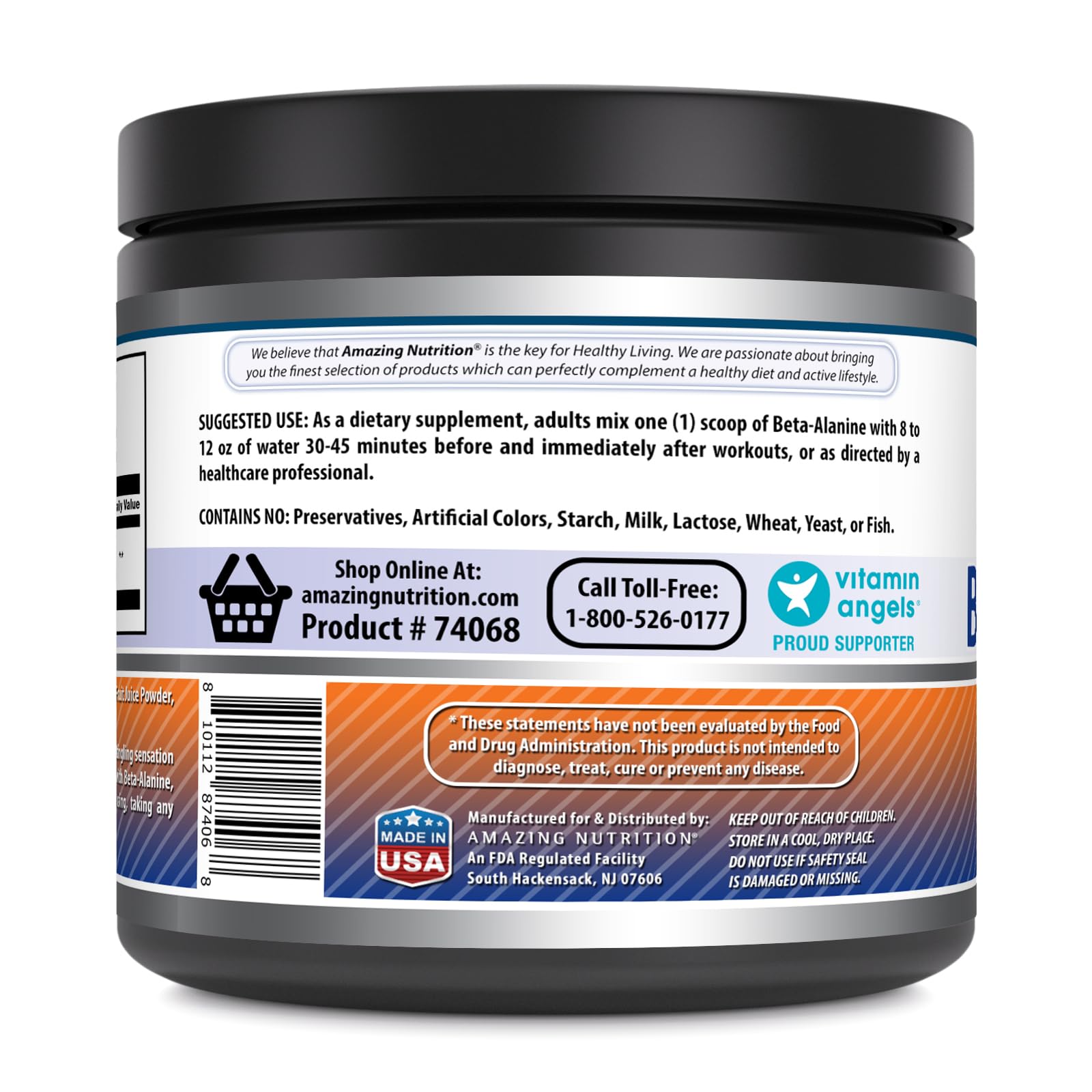 Amazing Formulas Beta Alanine 500 Grams (1.1 Lb) Powder Supplement | Wild Berry Flavor Amazing Nutrition buy supplements canada