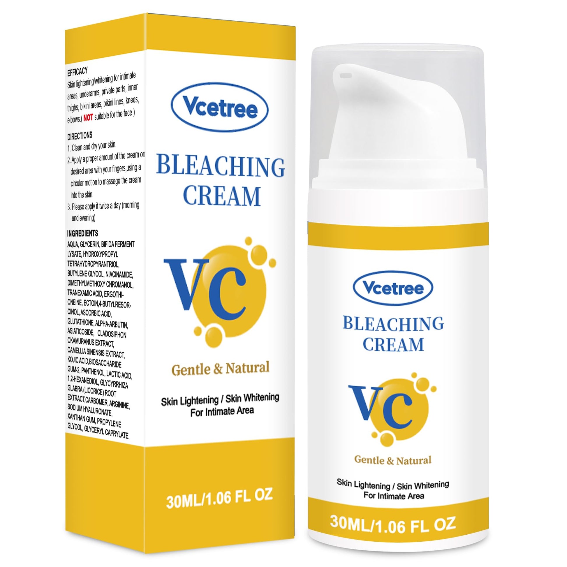 Vcetree Skin Bleaching Cream Skin Lightening for Body Intimate Areas, Private Parts, Underarm, Knees, Elbows, Inner Thigh, Bikini Area Vcetree buy supplements canada