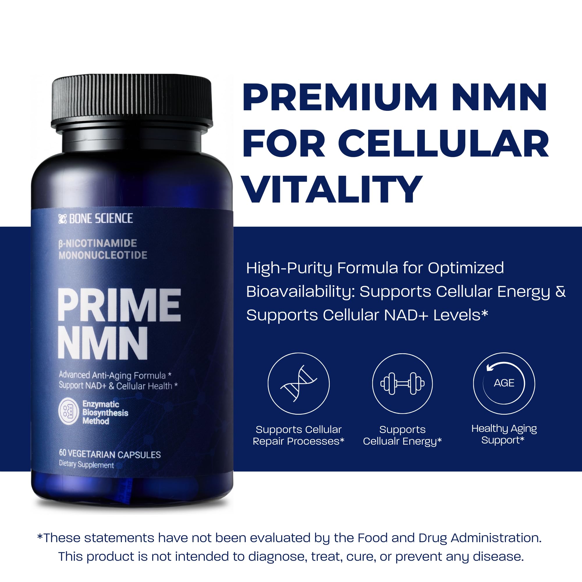 BONE SCIENCE Uthever NMN & Pterostilbene 6-in-1 Complex with Resveratrol, Glutathione & BioPerine - High Purity Stabilized NAD+ Precursor for Healthy Aging & Cellular Energy - 60 Vegetarian Capsules BONE SCIENCE buy supplements canada