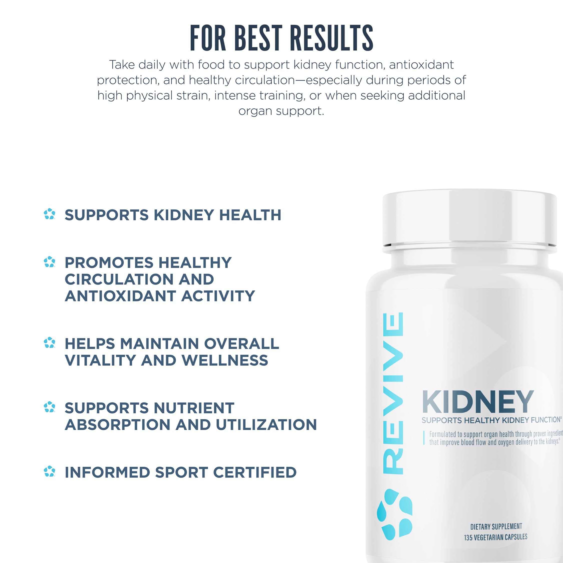 Revive MD Kidney Support Supplement for Men & Women – Kidney Cleanse & Detox Capsules for Overall Health & Function – Vegan-Friendly, Gluten-Free & Soy-Free (135 Vegetarian Capsules, 45 Servings) Revive buy supplements canada