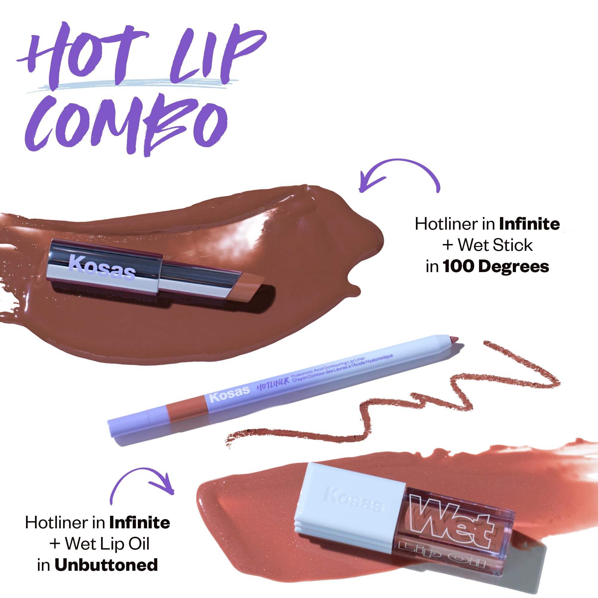 Kosas Hotliner Retractable Lip Liner Pencil with Built-In Brush & Sharpener - Easy Contouring, Hydrating, Long-Lasting- Pigmented Creamy Texture for Plumping Lips - Hyaluronic Acid & Konjac - Infinite Kosas buy supplements canada