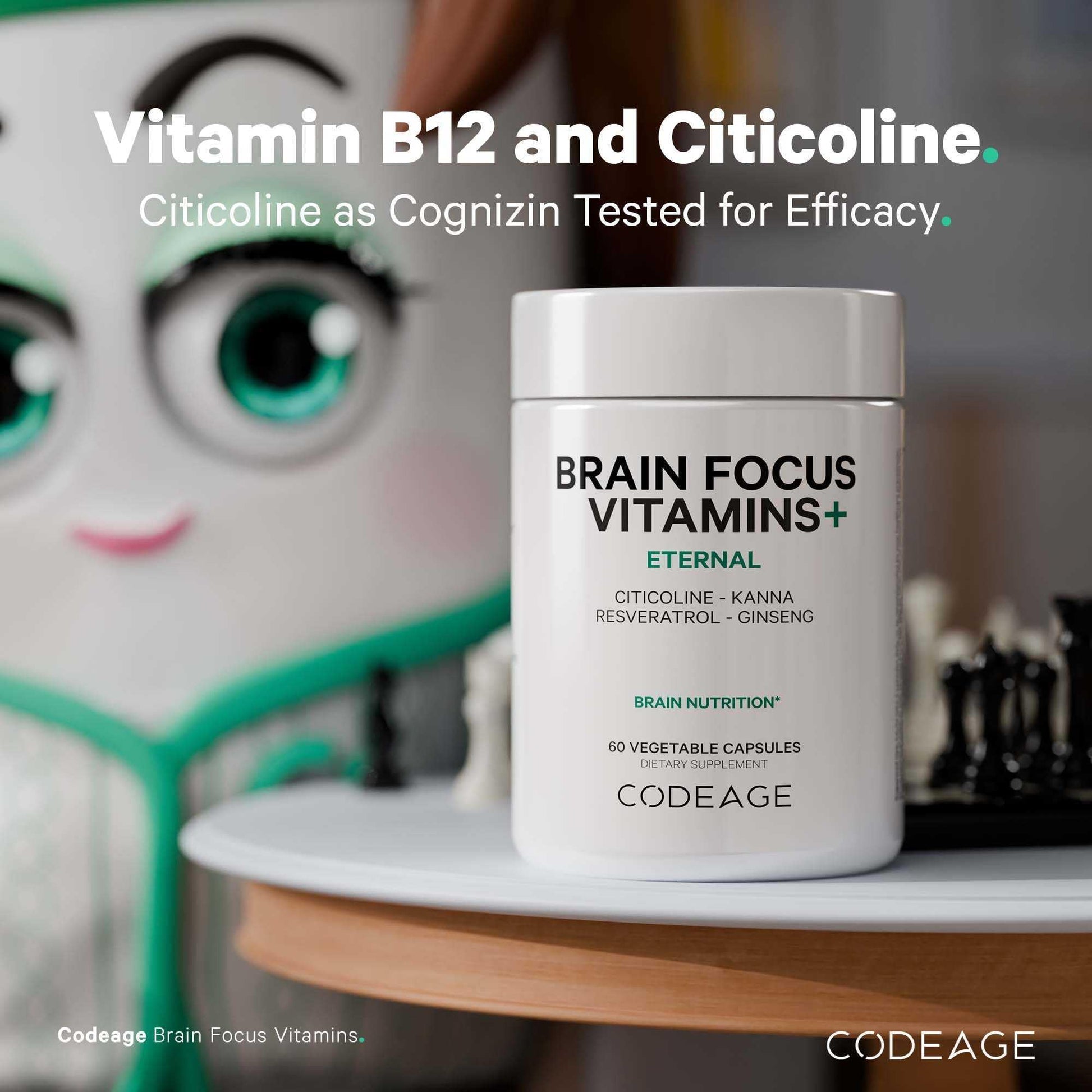 Codeage Brain Focus Vitamins+ Nootropic Supplement with Citicoline as Cognizin, Panax Ginseng, Resveratrol, Gotu Kola, Vitamin B12 Methylcobalamin - Liposomal Delivery - Non-GMO - 60 Capsules Codeage buy supplements canada