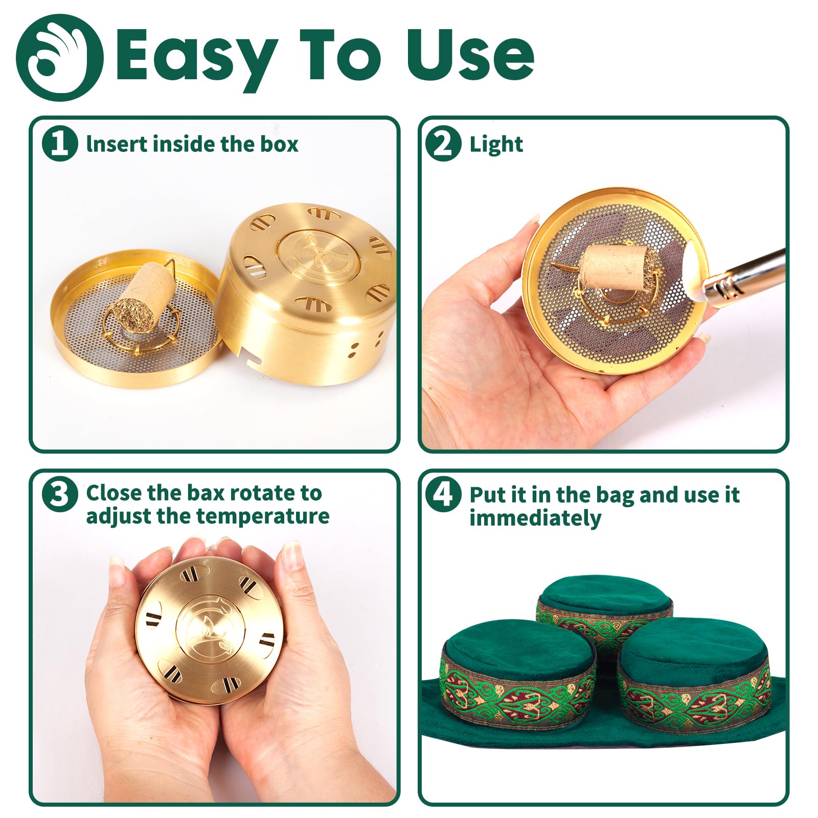 Smokeless Copper Moxa Box, Set of 3 Purifier Copper Tank Moxibustion Treatment Tool Portable Barelove buy supplements canada