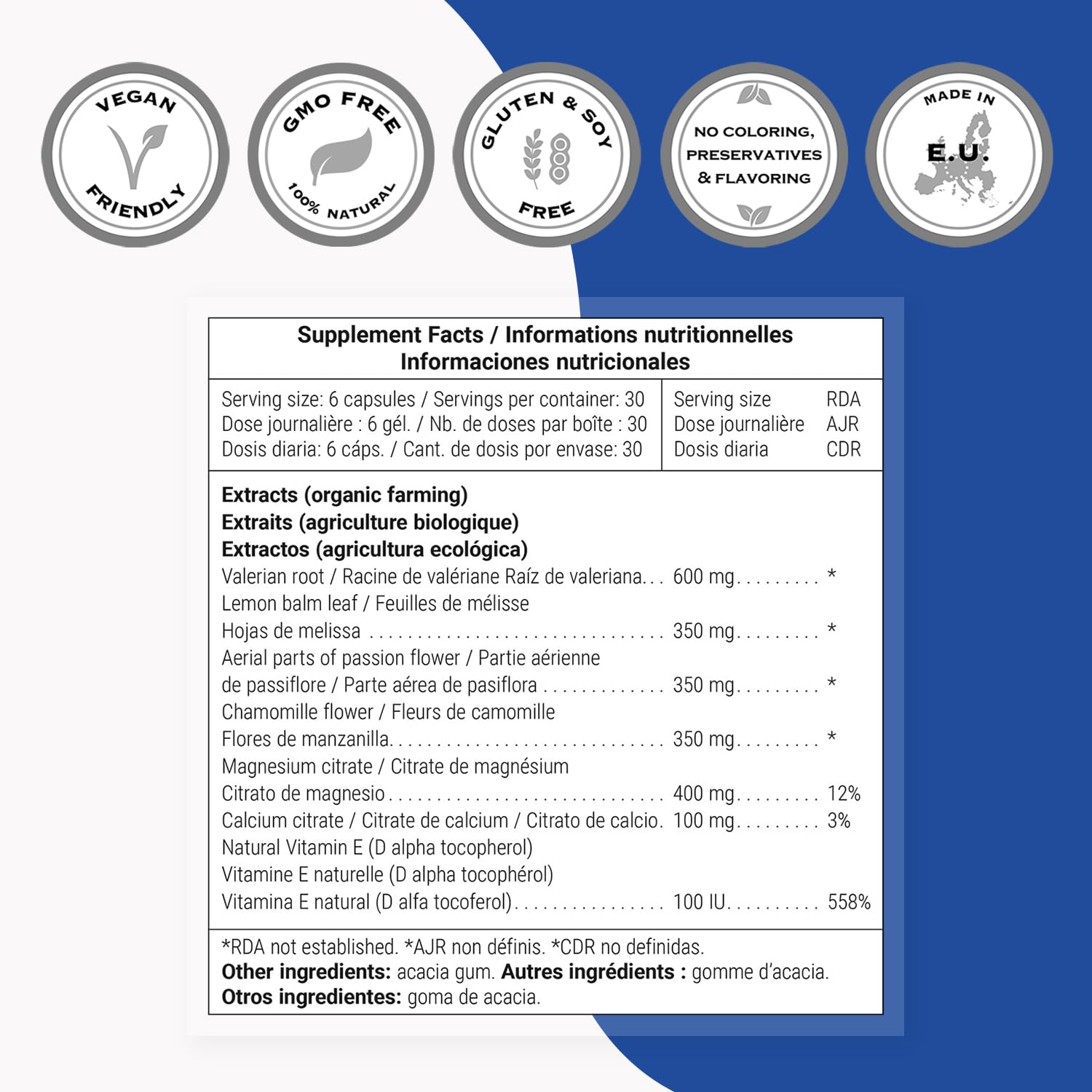 Supersmart - Muscle Relaxing Formula (Advanced Complex) - with Magnesium, Calcium, Vitamin E, Plants Extracts | Non-GMO & Gluten Free - 180 Vegetarian Capsules Supersmart buy supplements canada