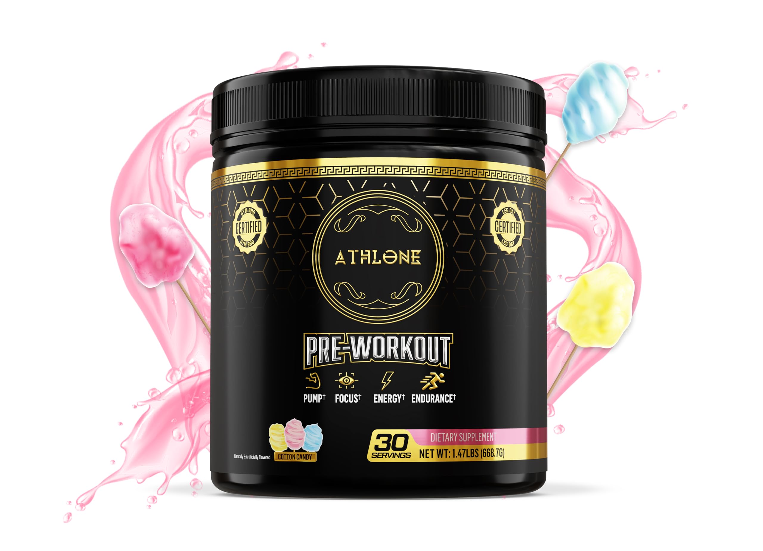 Athlone Pre-Workout Powder Cotton Candy Performance Blend- Supplement - Energy Athlone buy supplements canada