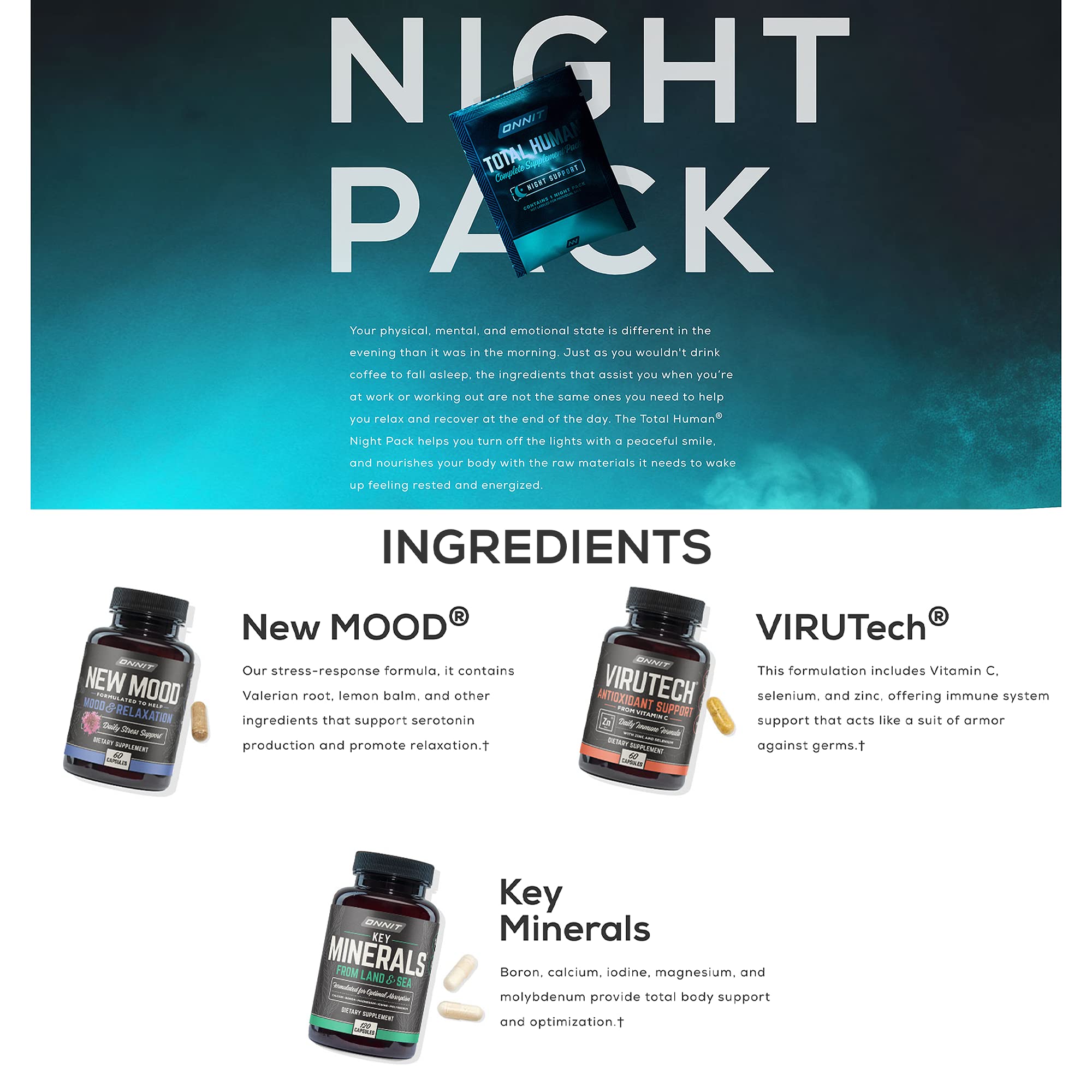 ONNIT Total Human Day and Night Vitamin Packs for Men and Women,Capsule, 30-Day ONNIT buy supplements canada