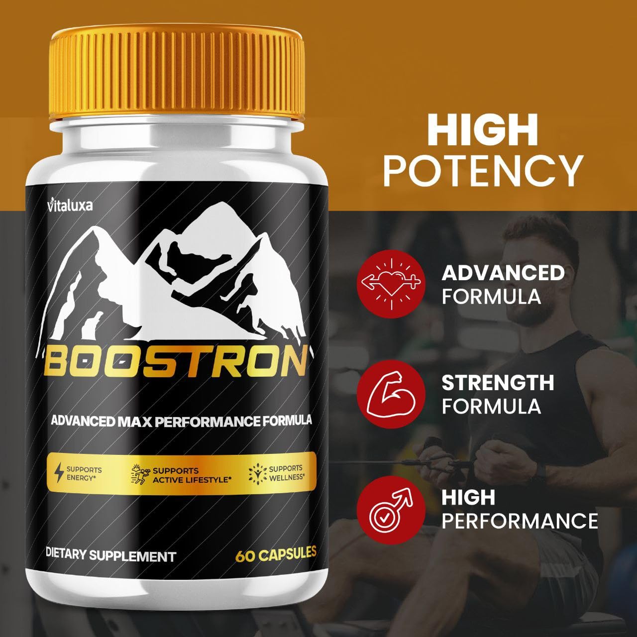 Boostron Capsules, Boostron Supplement Pills - Boostrom Maximum Strength Performance Blend Premium Advanced Formula All Natural Ingredients for Advanced Health Vitamin Support Reviews (60 Capsules) Vitaluxa buy supplements canada