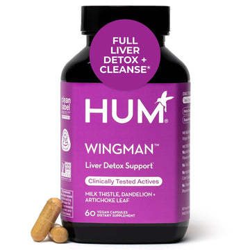 HUM Wing Man Liver Support Supplement with Milk Thistle, Dandelion Root Powder & Artichoke Leaf Extract For Liver Health & Function Support, Milk Thistle Supplement Helps Flush Out Toxins, 60 Capsules HUM buy supplements canada