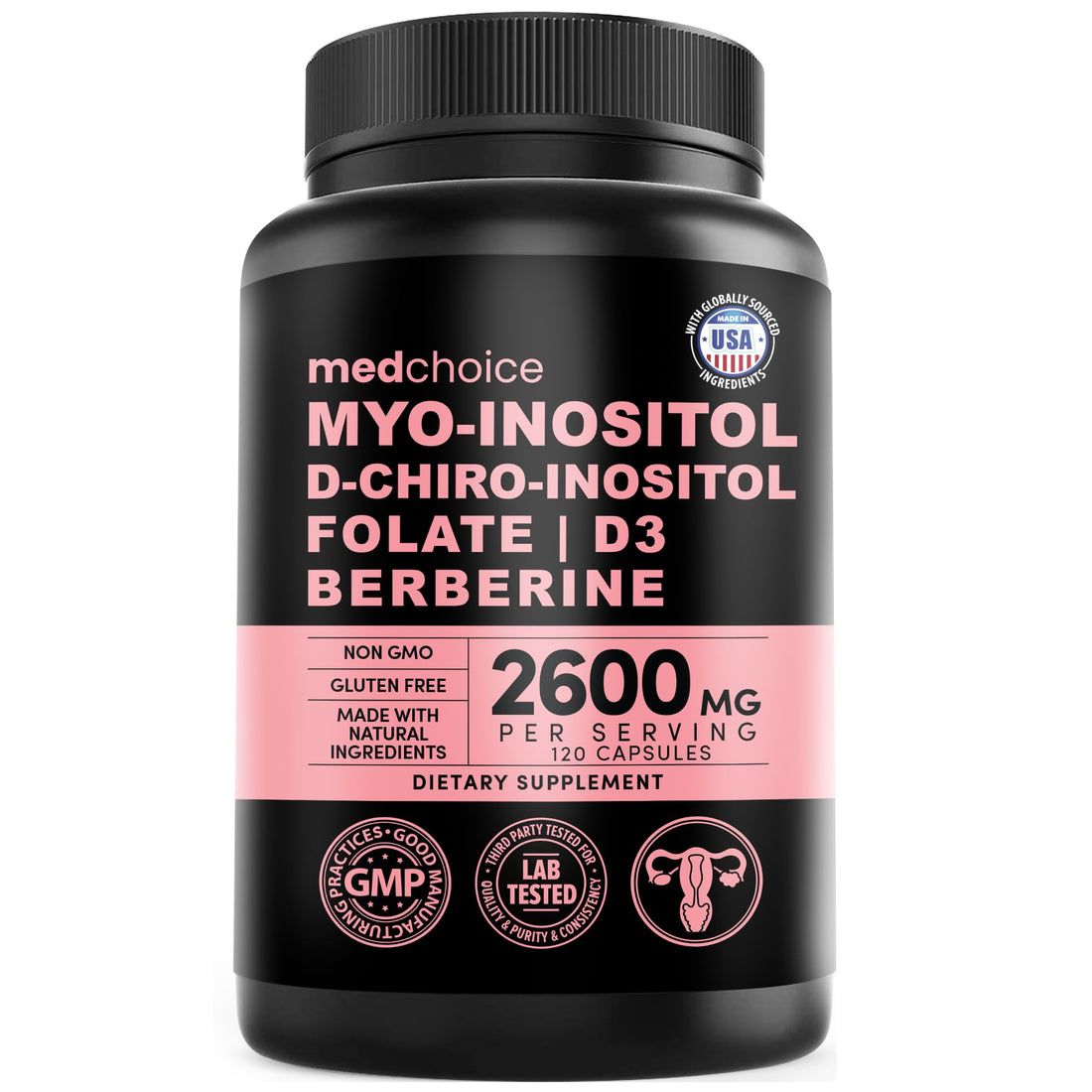 14-in-1 Women’s Inositol Complex Supplement – 40:1 Myo & D-Chiro Inositol with Folate, Vitamin D3, Zinc, Magnesium & Botanicals for Hormone MEDCHOICE buy supplements canada