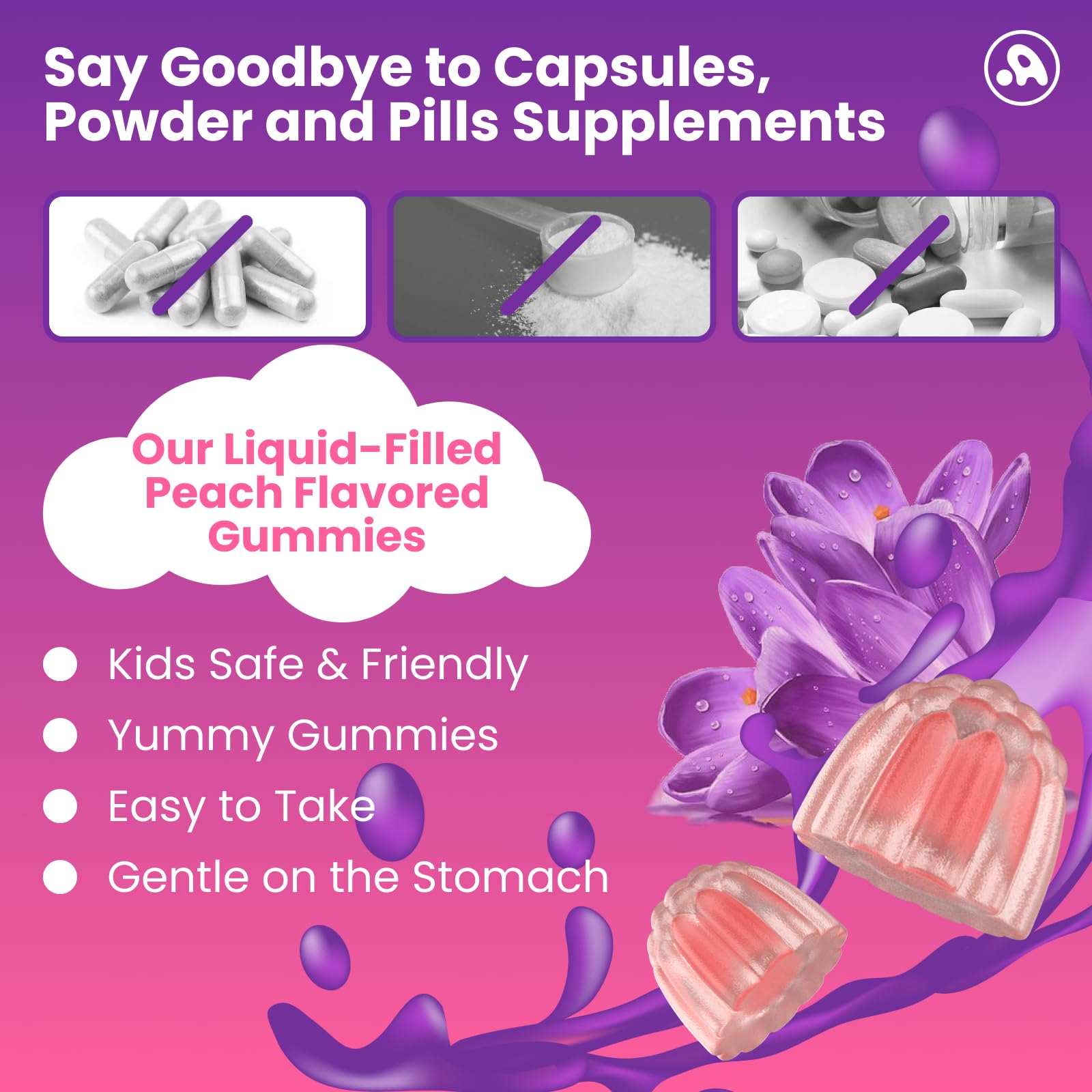 Saffron Gummies for Kids Adults 88.5mg, 15-in-1 Saffron Supplements for Kids, with B6, B12, C, D3, Magnesium Glycinate, Zinc for Nerve, Rest, Focus, Sugar Free, Vegan, Non- GMO, Peach Flavor, 60 Count Aube'Azur buy supplements canada