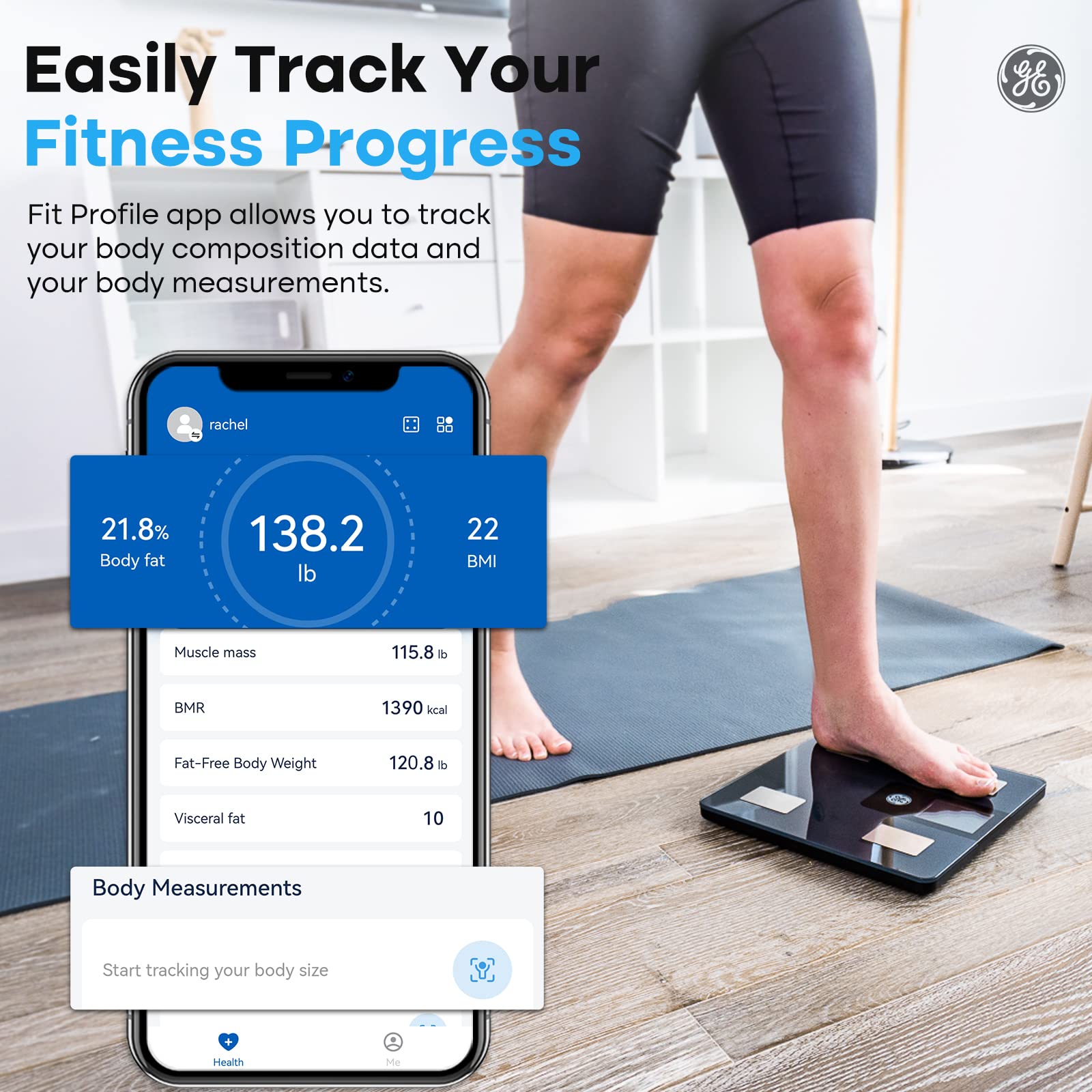 GE Smart Scale for Body Weight and Fat Percentage with All-in-one LCD Display GE buy supplements canada