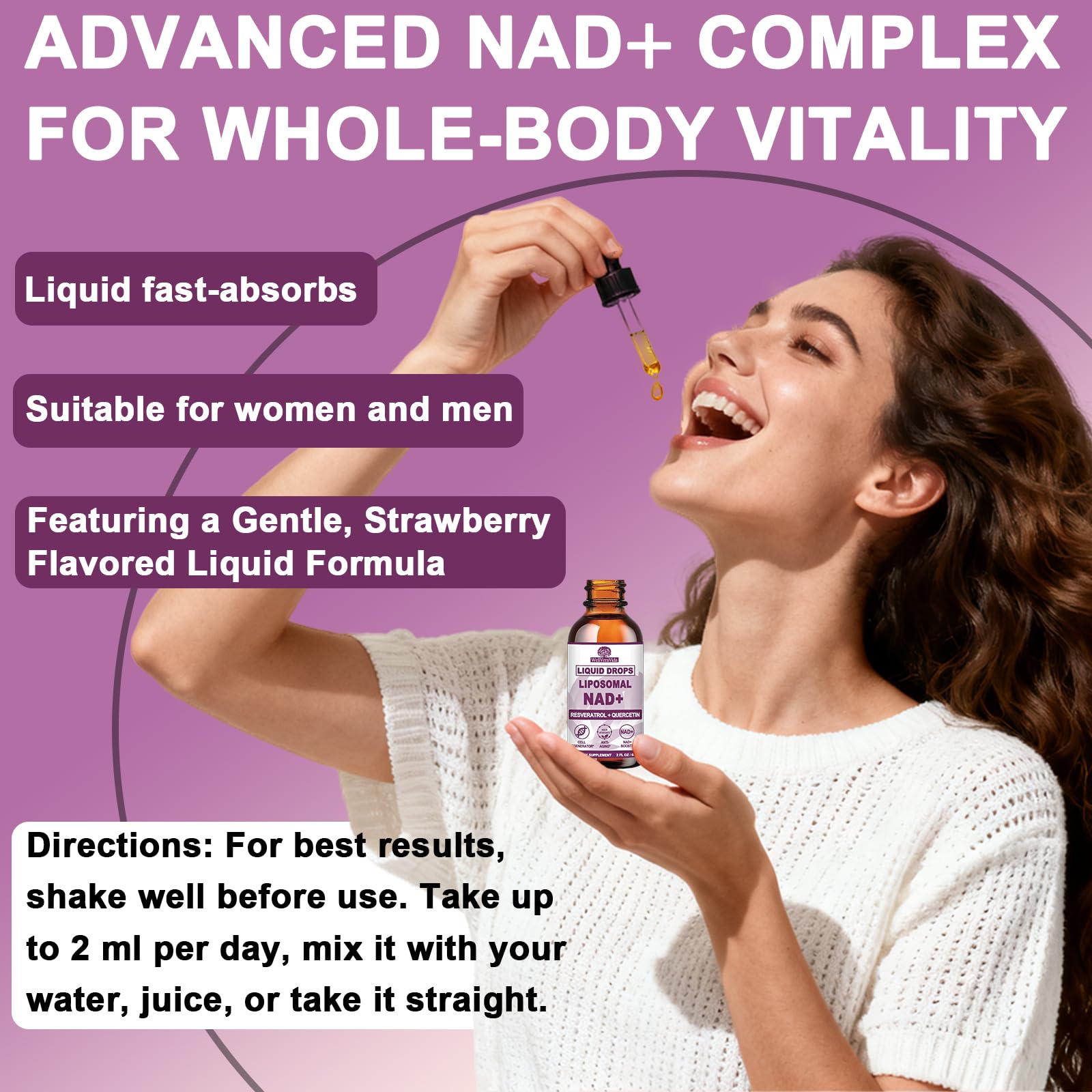 NAD+ Supplements for Men & Women, Extra Strength NMN Alternative Liposomal Nad⁺ Supplement with Resveratrol Quercetin for Cellular Energy & NAD+ Levels, Fast Absorption Liquid NAD Plus丨NON-GMO, 2Fl Oz WellVeraVida buy supplements canada
