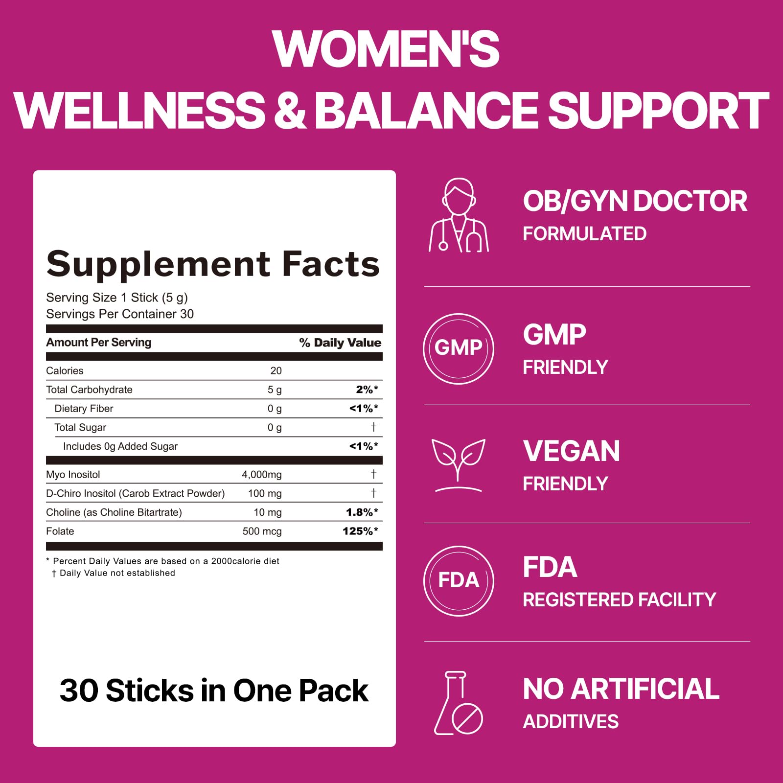 Dr.GET IT Balance Up Inositol 40:1 Myo & D-Chiro with Folate & Choline – Hormone Balance & Reproductive Health Support for Women – Lemon Lime Stick Powder, 30 Servings Dr.GET IT buy supplements canada