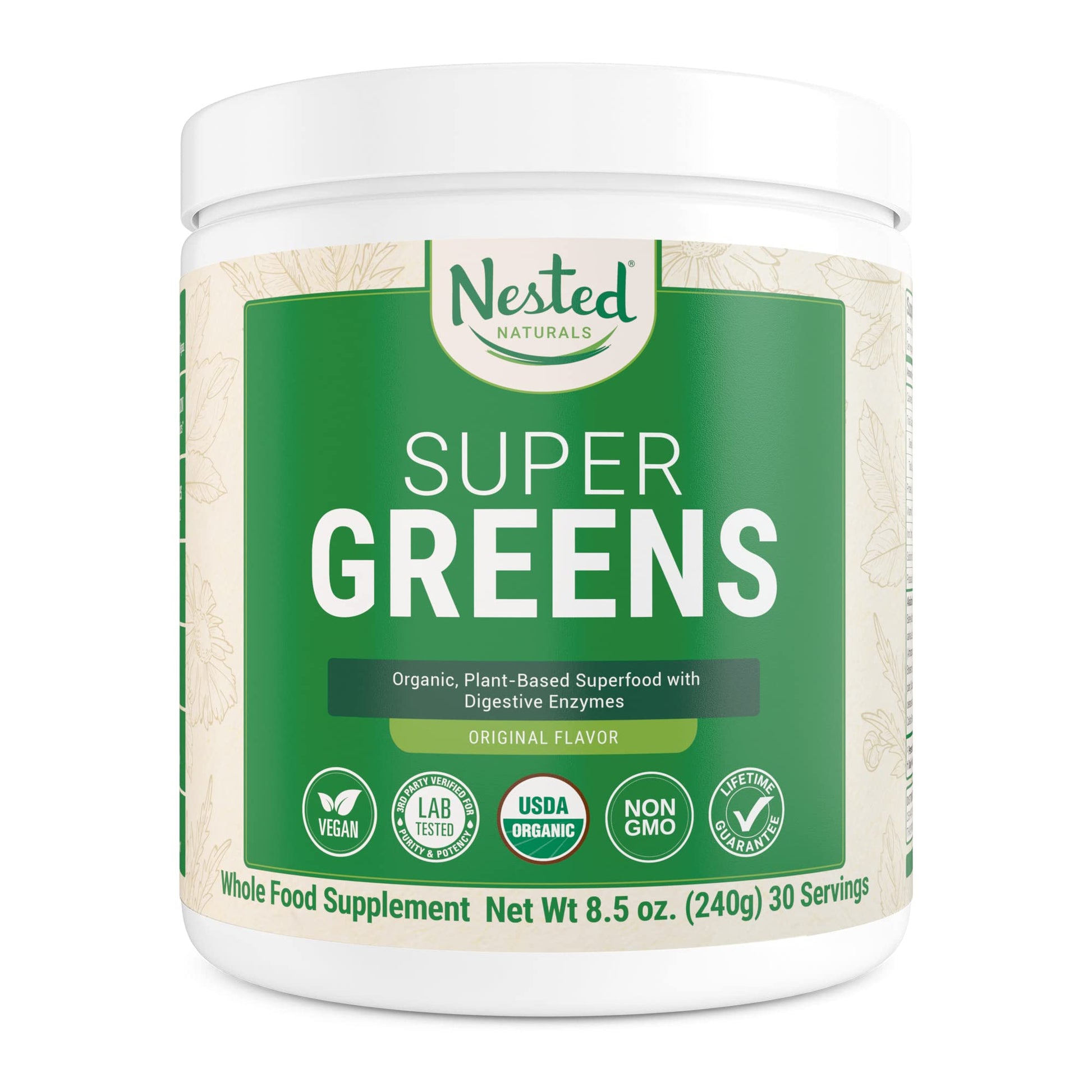 Super Greens Daily Greens Superfood Powder - Certified USDA Organic Green Powder Nested Naturals buy supplements canada