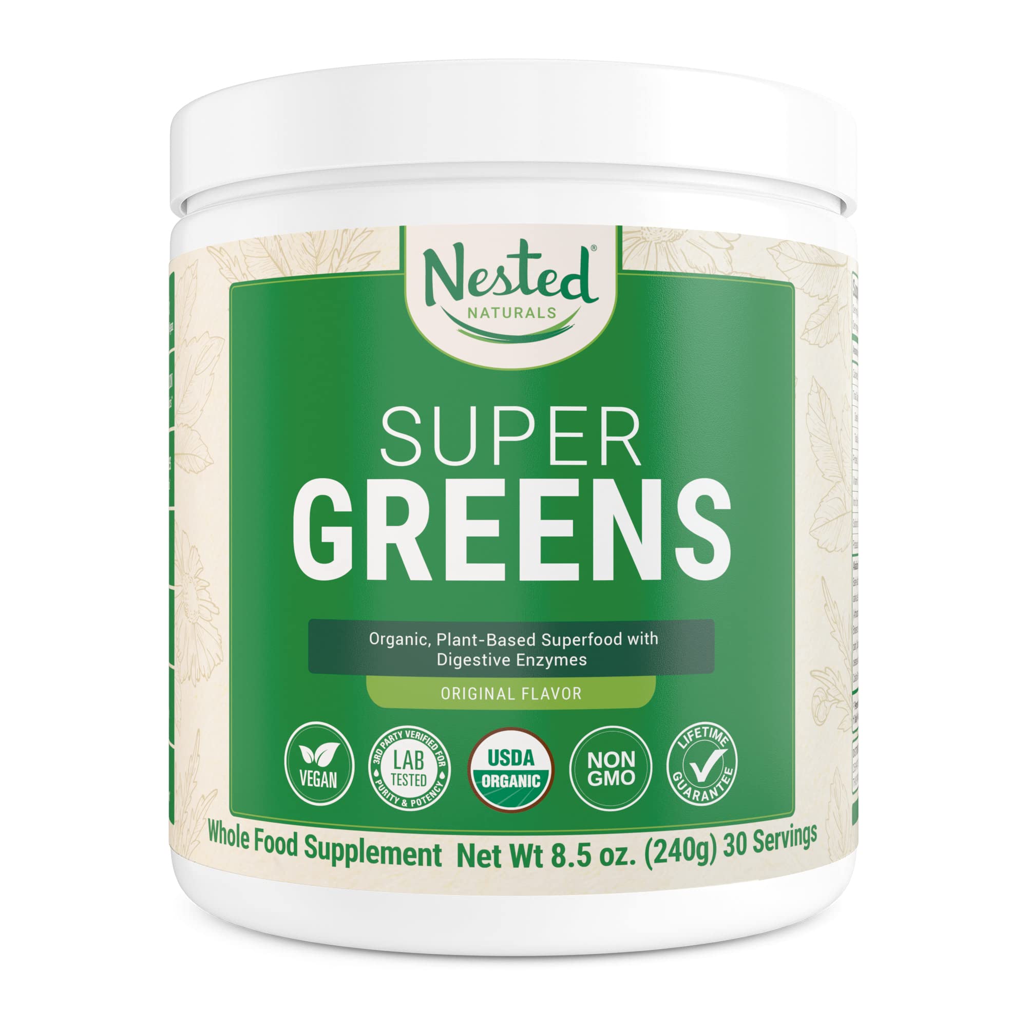 Super Greens Daily Greens Superfood Powder - Certified USDA Organic Green Powder Nested Naturals buy supplements canada