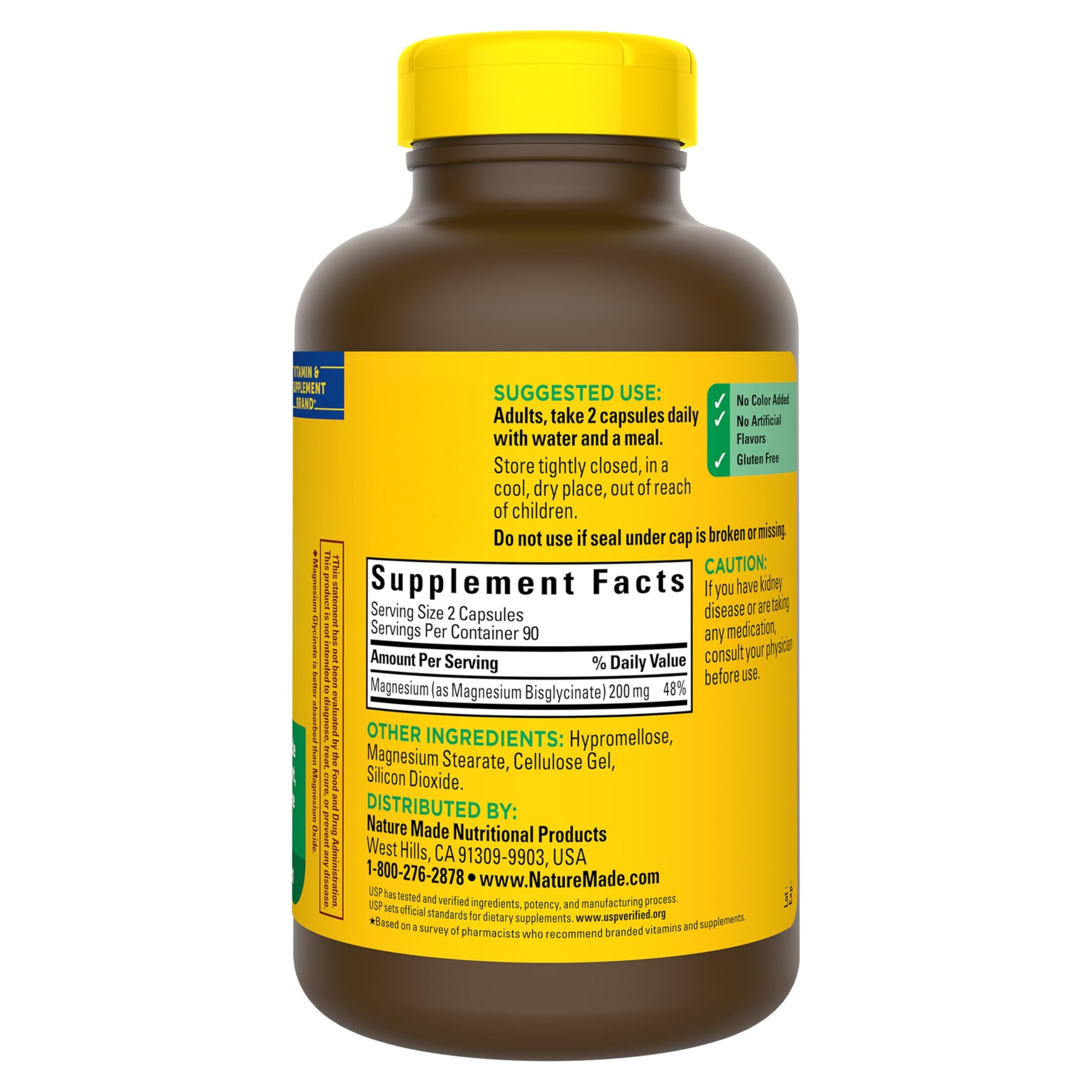 Nature Made Magnesium Glycinate 200 mg per serving, Magnesium Supplement for Muscle, Heart, Nerve and Bone Support, 180 Magnesium Bisglycinate Capsules, 90 Day Supply Nature Made buy supplements canada