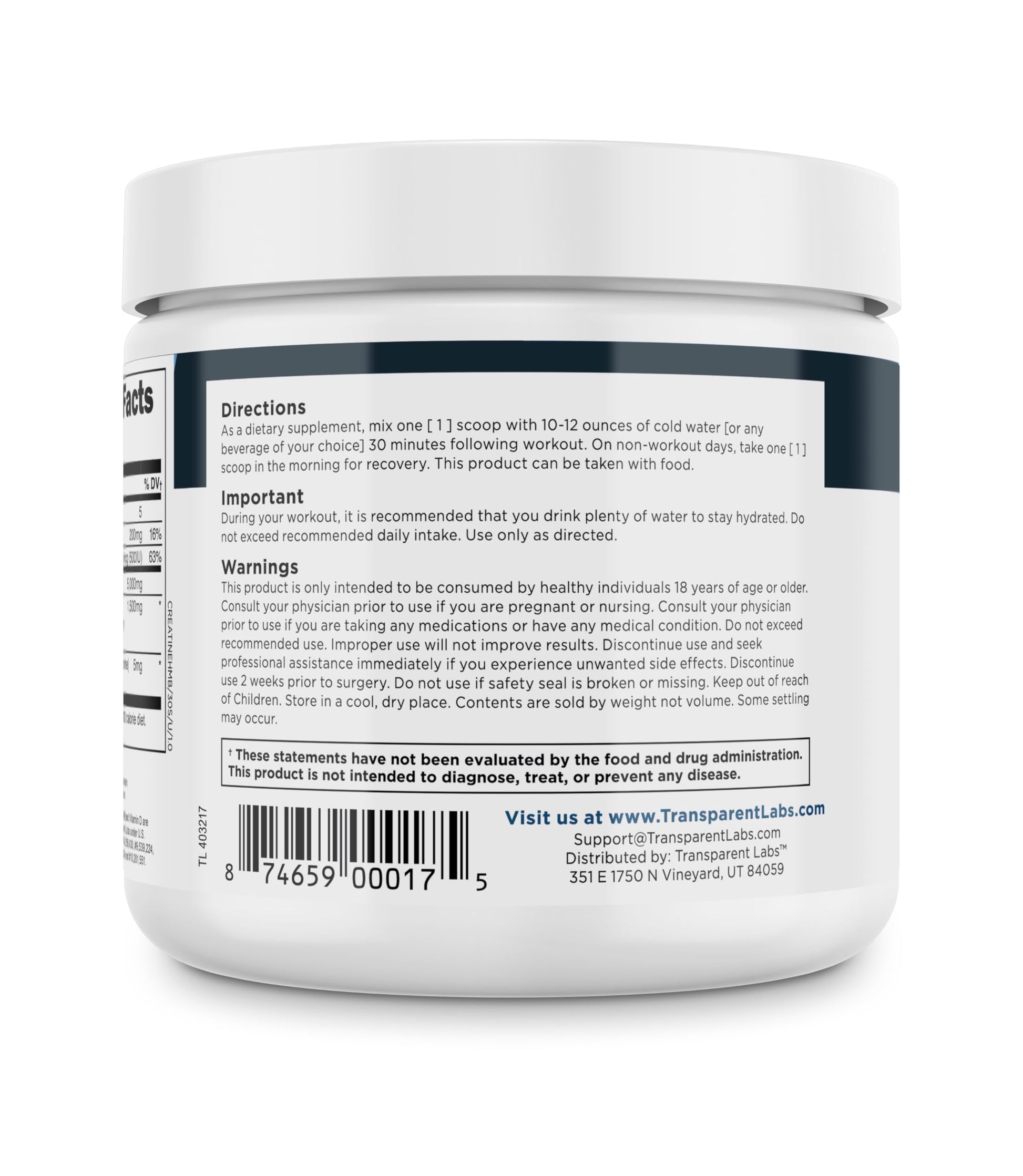 Transparent Labs Creatine HMB - Creatine Monohydrate Powder with HMB for Muscle Growth, Increased Strength, Enhanced Energy Output Transparent Labs buy supplements canada