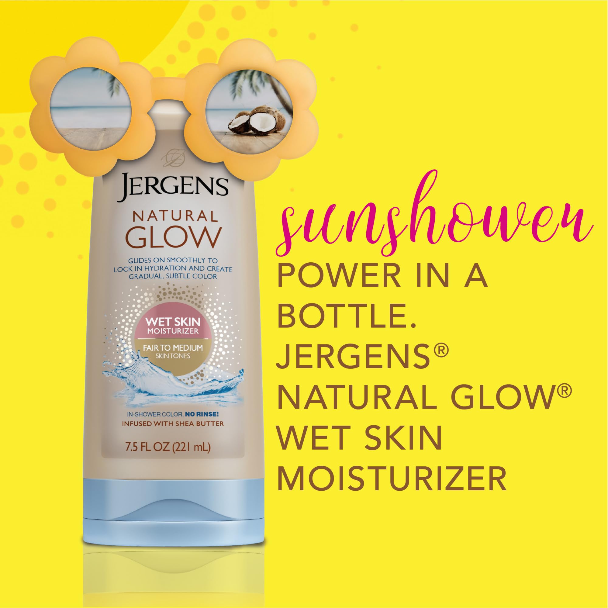 Jergens Natural Glow In Shower Lotion, Self Tanner for Medium to Deep Skin Tone, Sunless Tanning Wet Skin Lotion for Gradual Jergens buy supplements canada