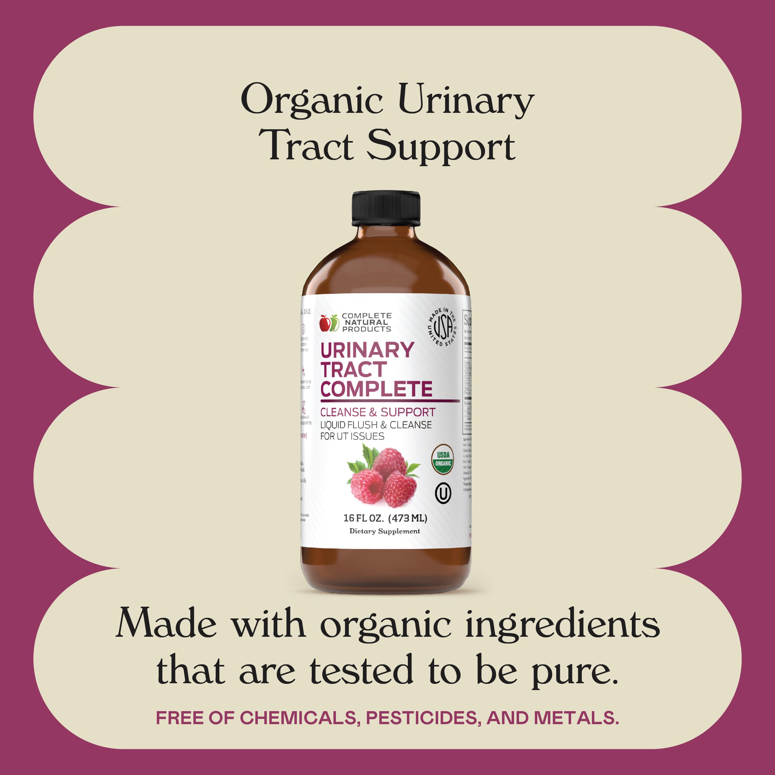 Complete Natural Urinary Tract Complete 8oz - Liquid Supplement for Urinary Tract Health with Organic Cranberry, D-Mannose, Beet Root, Fennel Seed, and Turmeric Complete Natural Products buy supplements canada