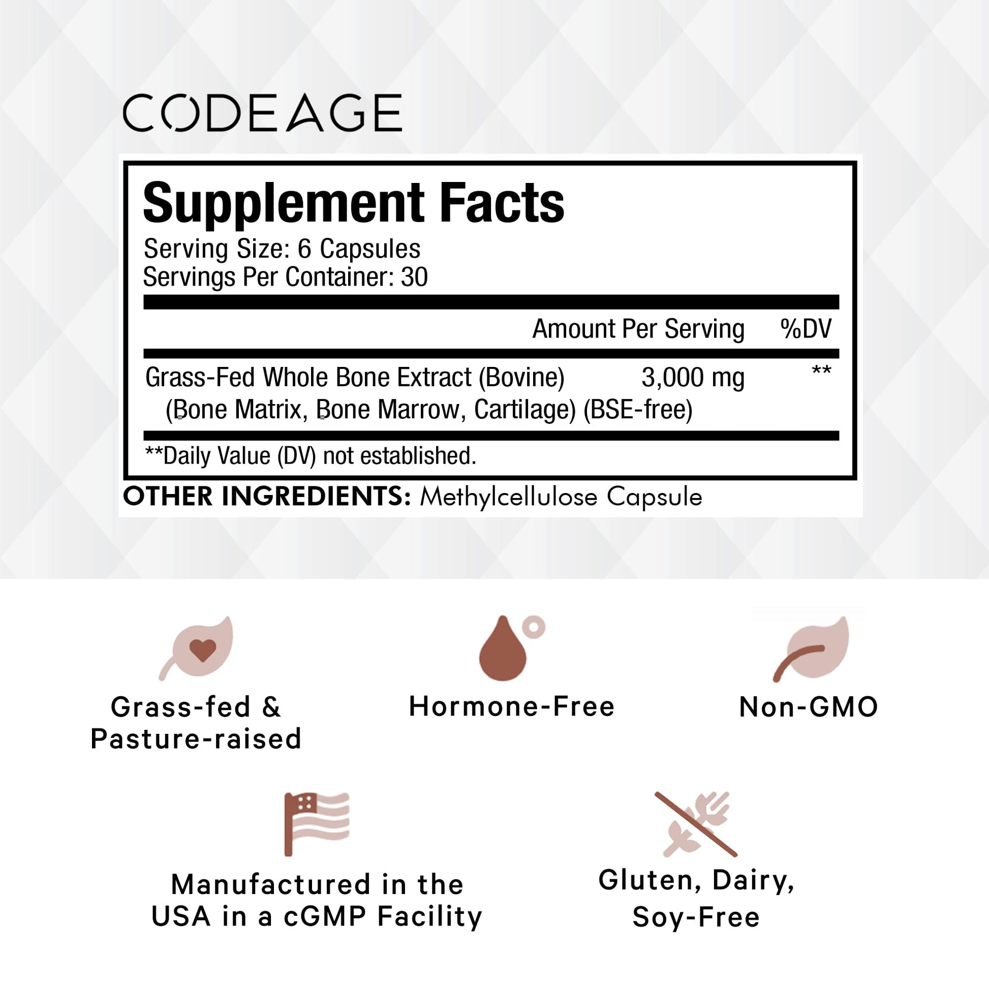 Codeage Grass Fed Bone Marrow, Full Spectrum Whole Bone Extract Codeage buy supplements canada