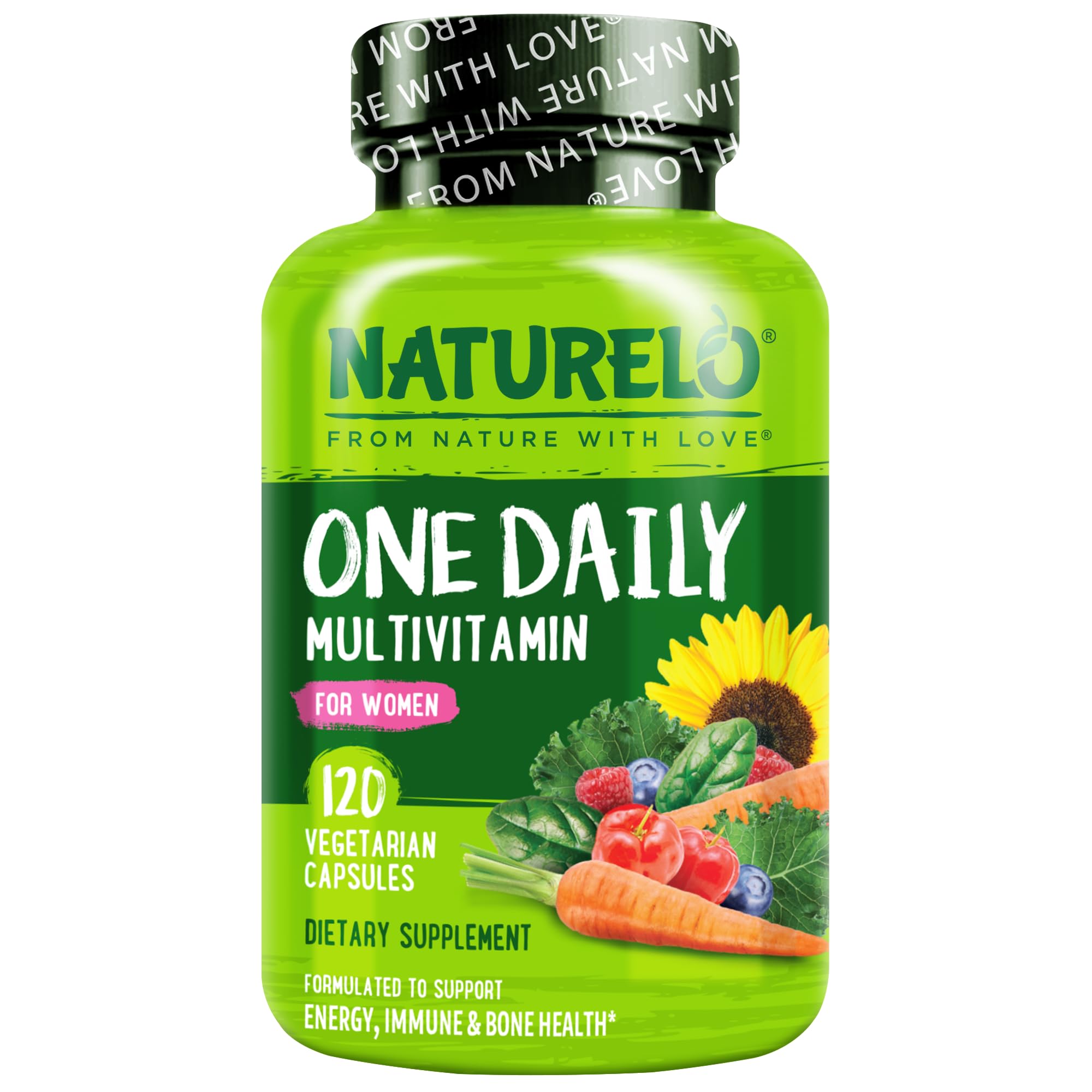 NATURELO One Daily Multivitamin for Women w/Vitamin B12, 120 Ct, Energy Support, Whole Food Daily Women Multivitamin Supplement, Nourish Hair/Skin/Nail, Non-GMO NATURELO buy supplements canada