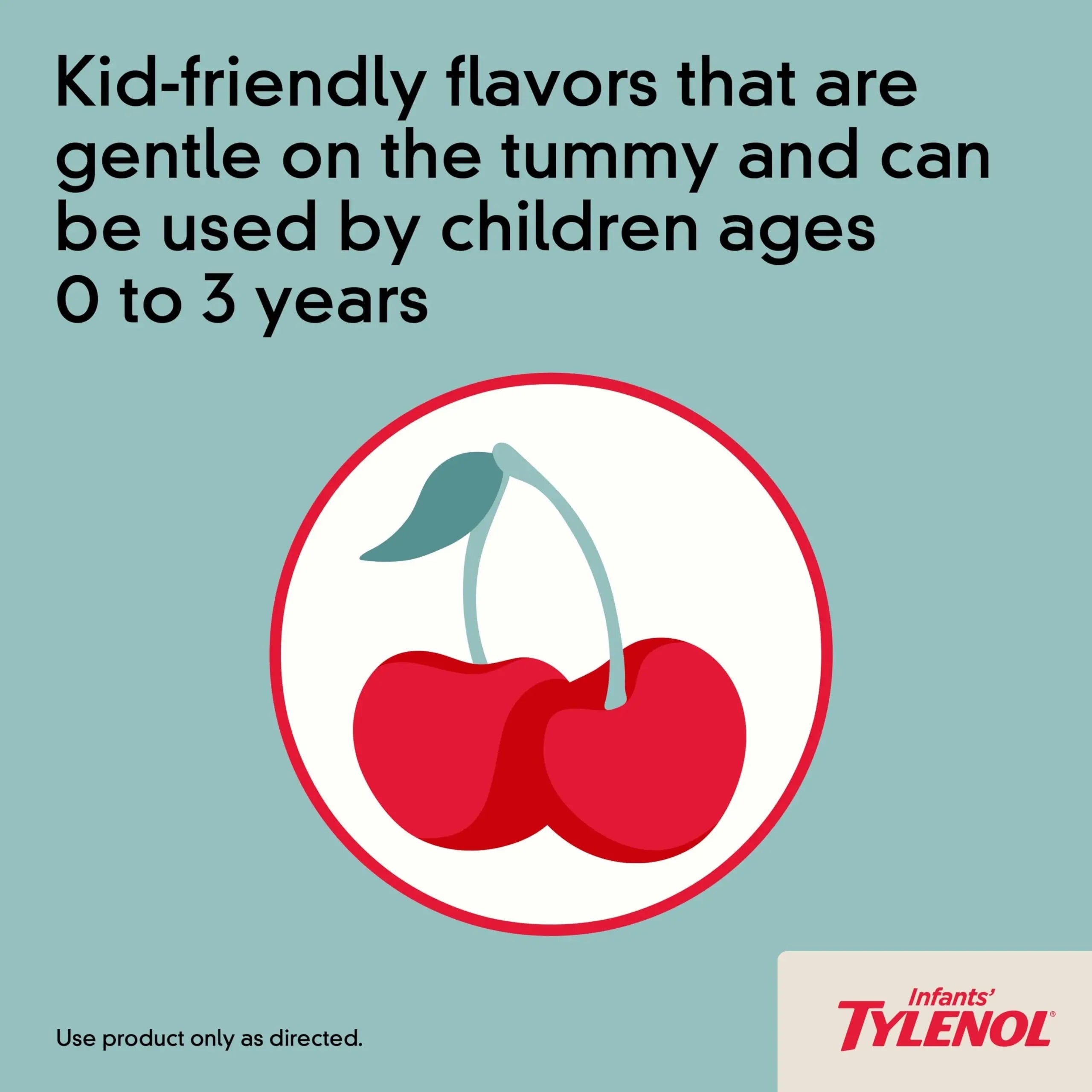 Infants' Tylenol Liquid Pain Reliever and Fever Reducer Medicine, Acetaminophen Oral Suspension for Sore Throat, Headache & Teething, Kids Fever Reducer; Dye-Free Cherry Flavor, 2 fl oz, Pack of 1 Tylenol buy supplements canada