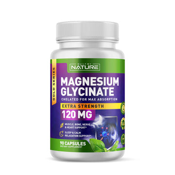 Built By Nature Magnesium Glycinate - Chelated for High Absorption – Supplement to Support Sleep, Muscle, Heart & Nerve Health - 120 mg Magnesium per Serving/Capsule - 90 Capsules Built by Nature buy supplements canada