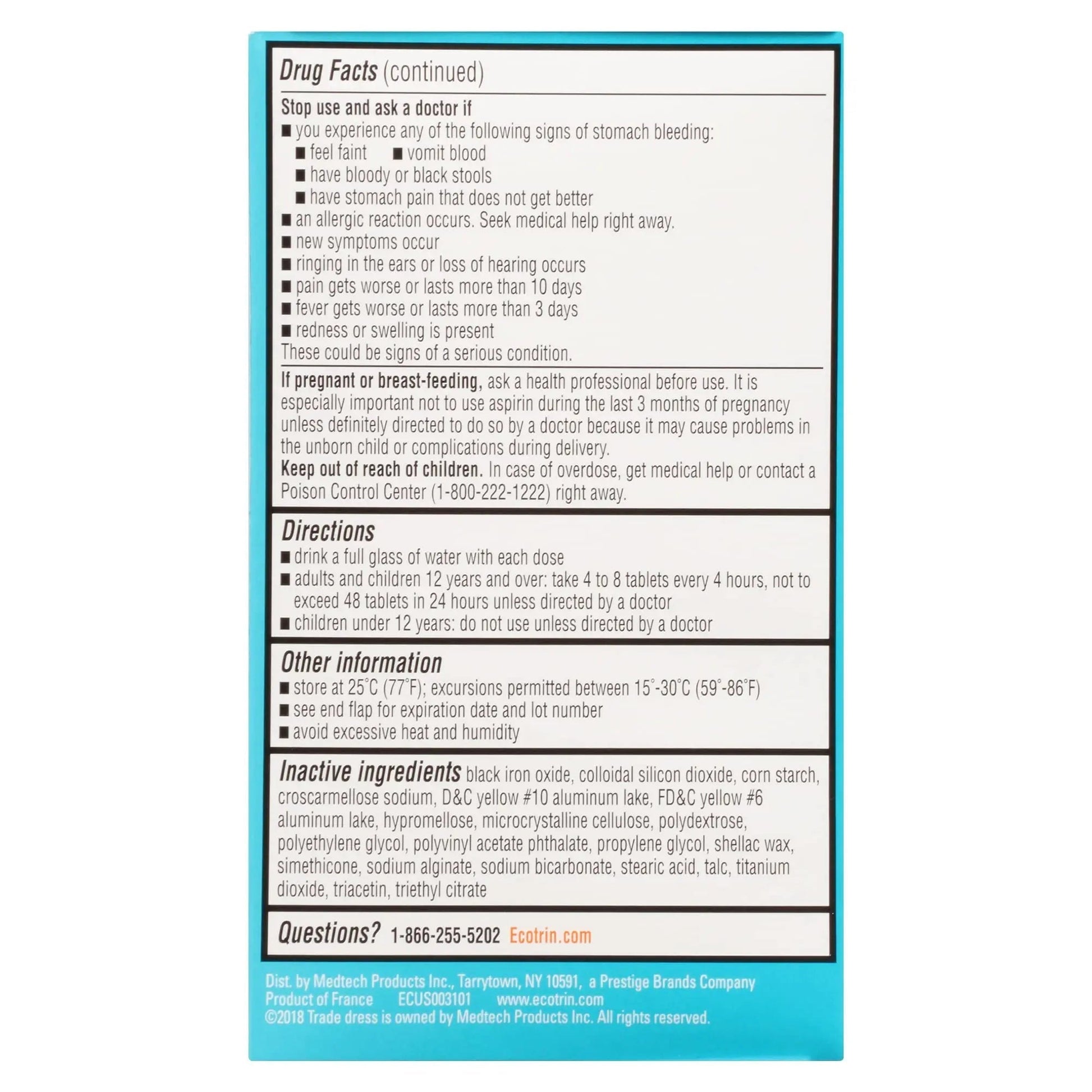 Ecotrin Low Strength Safety Coated Aspirin | NSAID | 81mg | 365 Tablets Ecotrin buy supplements canada