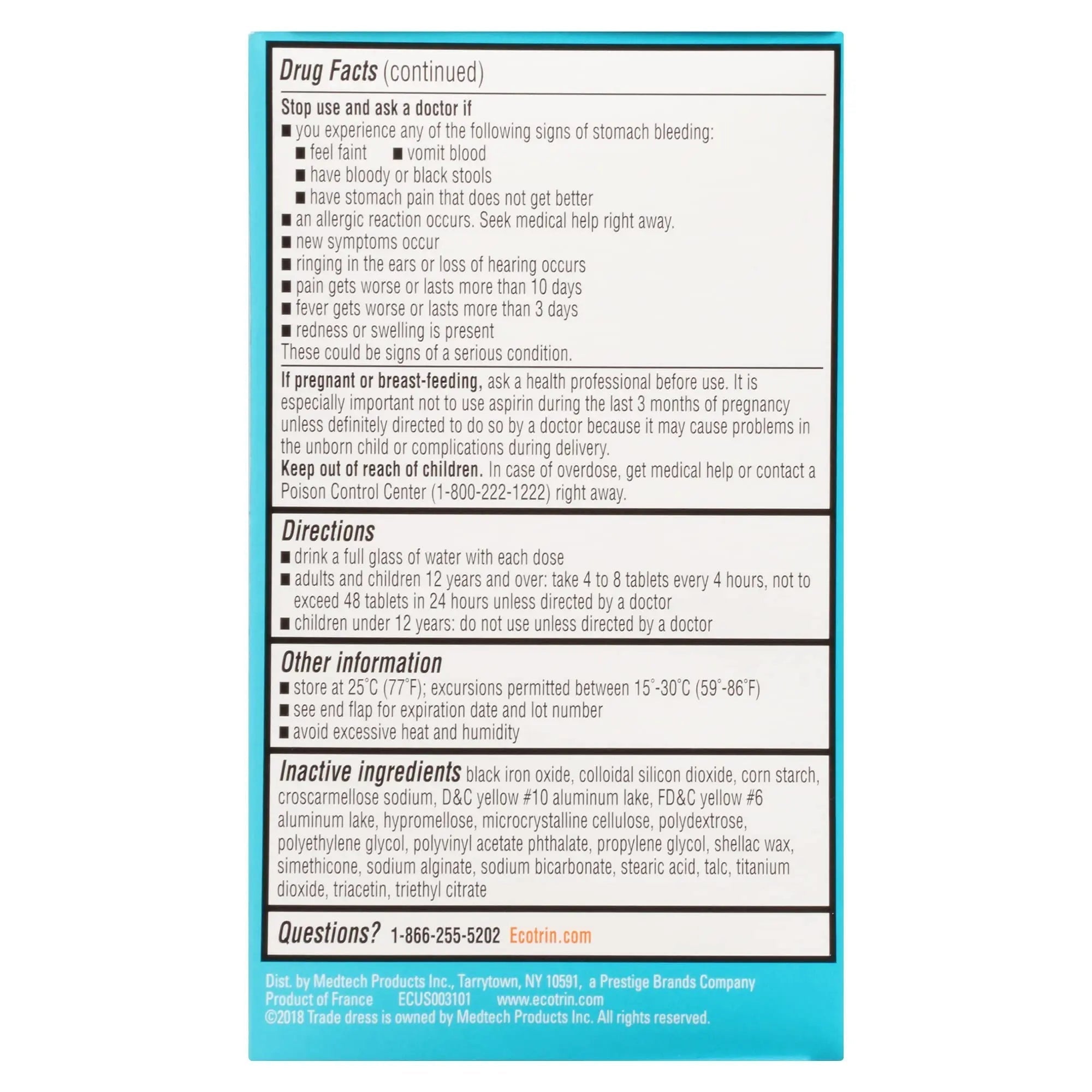 Ecotrin Low Strength Safety Coated Aspirin | NSAID | 81mg | 365 Tablets Ecotrin buy supplements canada